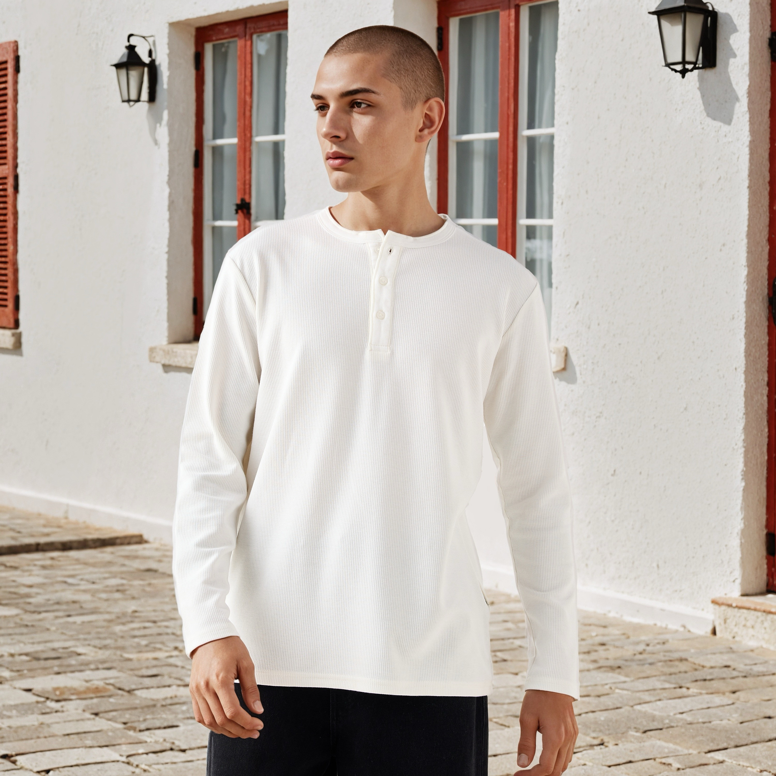Lee Cooper Ribbed Henley Neck T-shirt-men-clothing-tshirtsandpolos-tshirts-image-6
