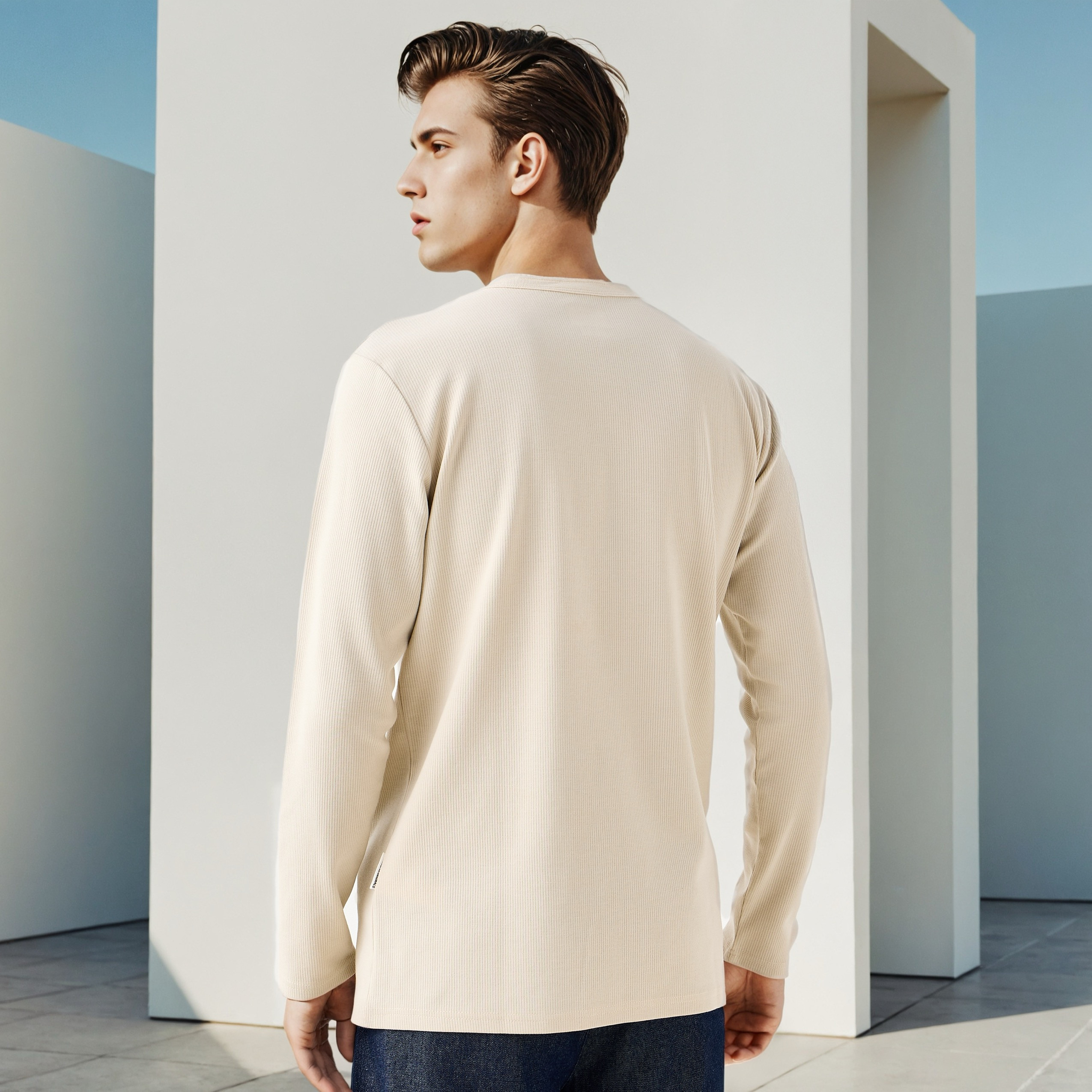 Lee Cooper Ribbed Henley Neck T-shirt-men-clothing-tshirtsandpolos-tshirts-image-3