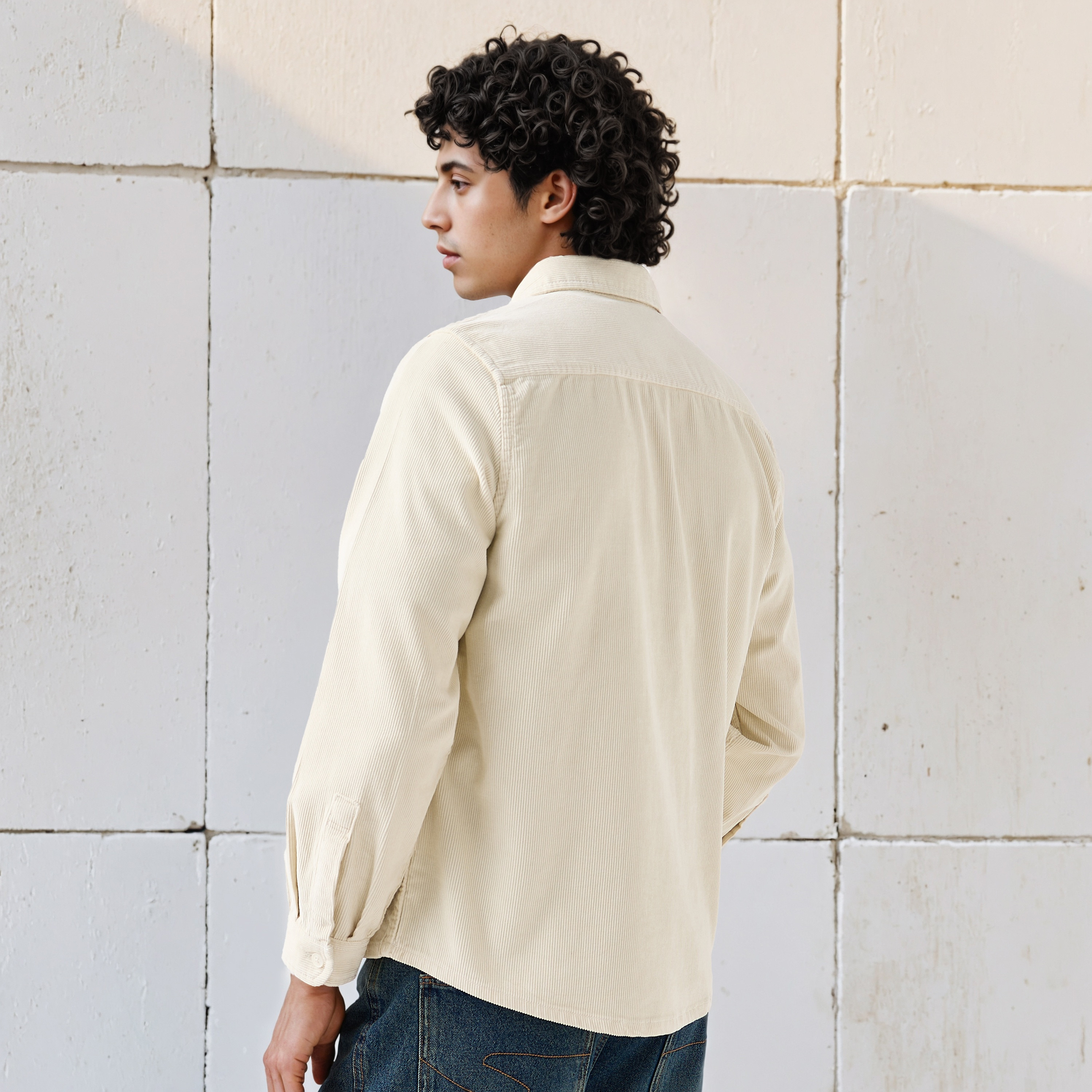 Lee Cooper Men's Relaxed Fit Textured Long Sleeve Shirt-men-clothing-shirts-image-3
