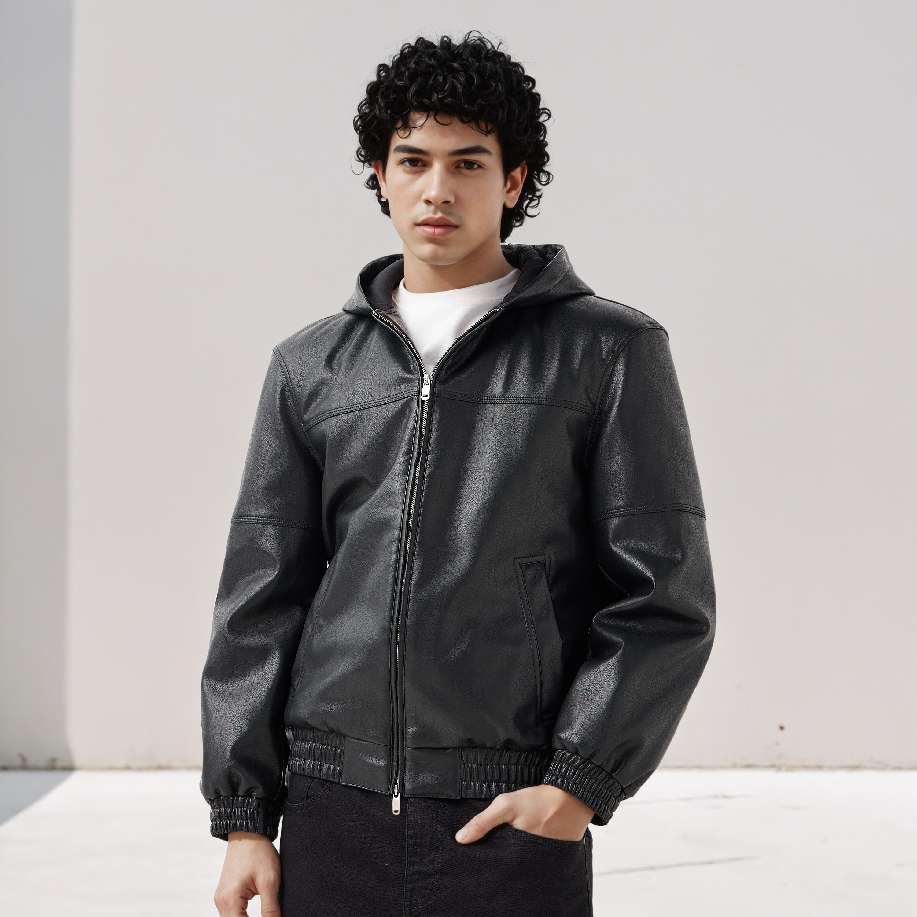 Lee Cooper Men Regular Fit Hooded Bomber Jacket-men-clothing-jacketsandblazers-jackets-image-1