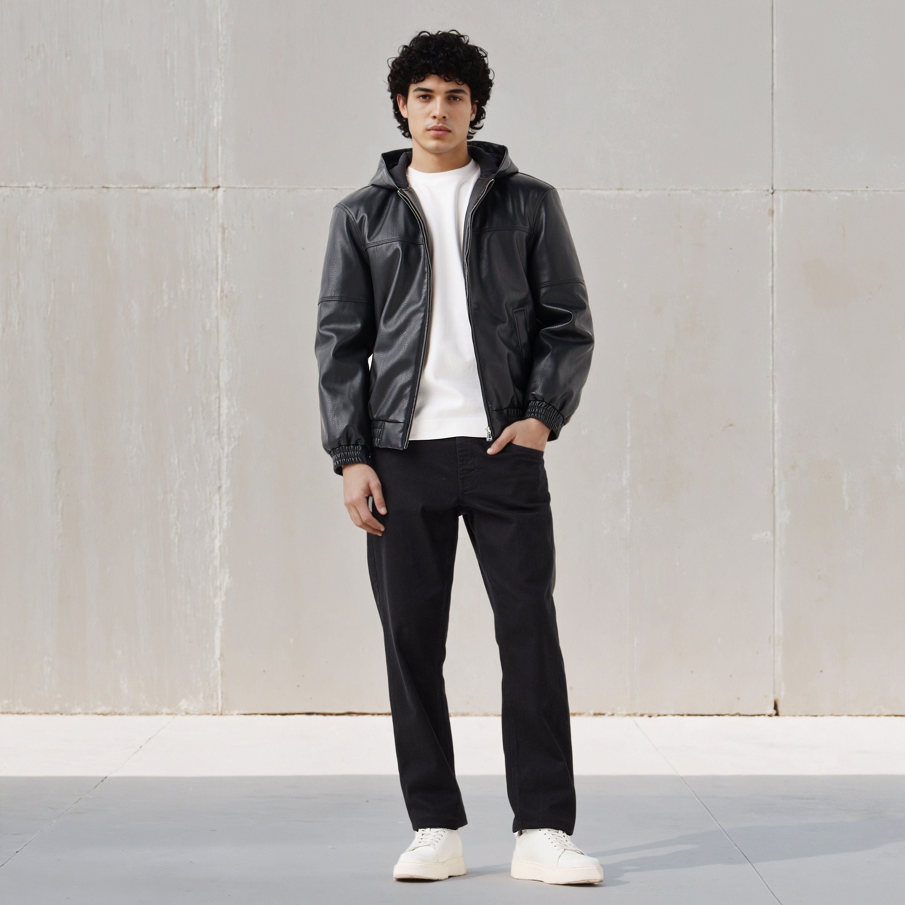 Lee Cooper Men Regular Fit Hooded Bomber Jacket-men-clothing-jacketsandblazers-jackets-image-2