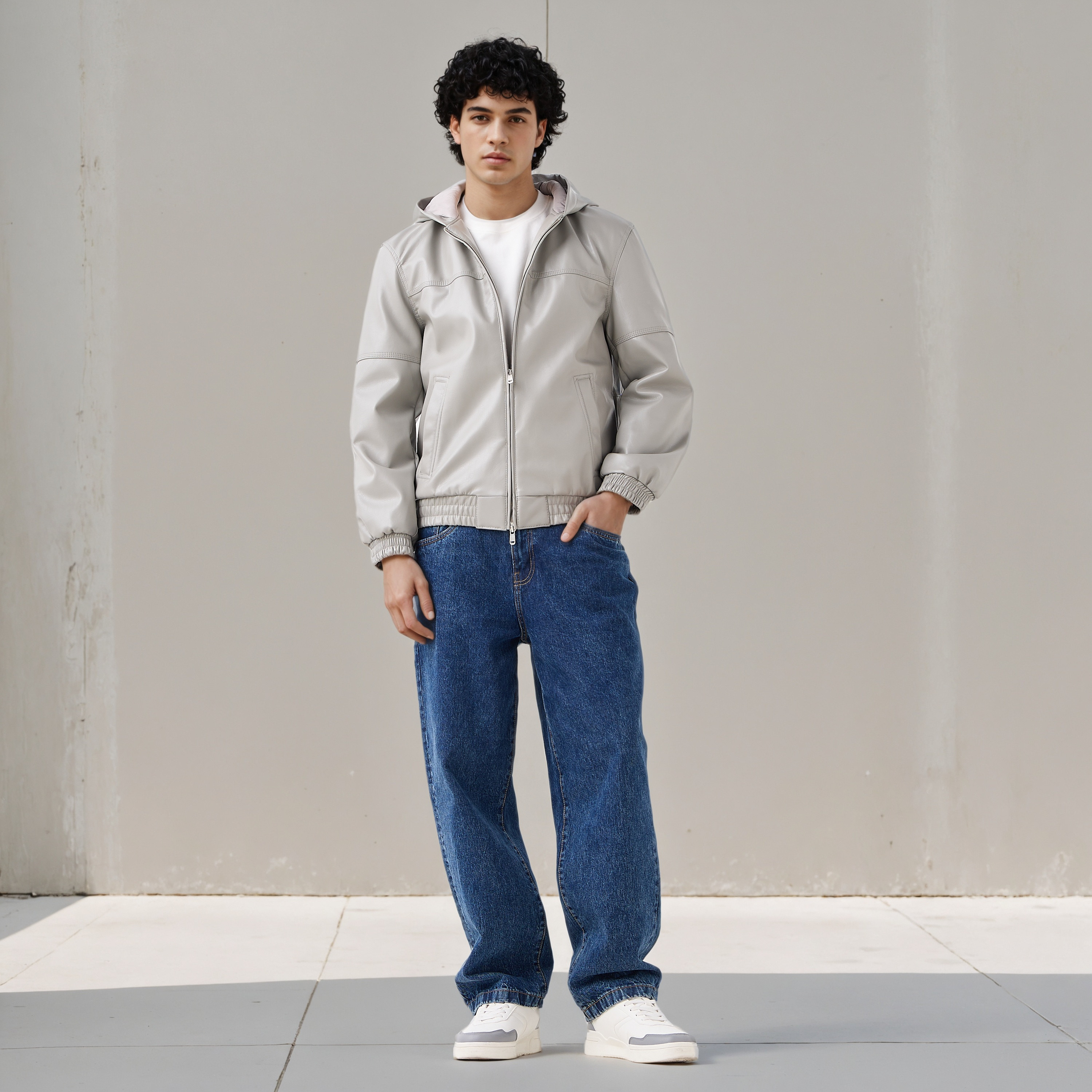 Lee Cooper Men Regular Fit Hooded Bomber Jacket-men-clothing-jacketsandblazers-jackets-image-2