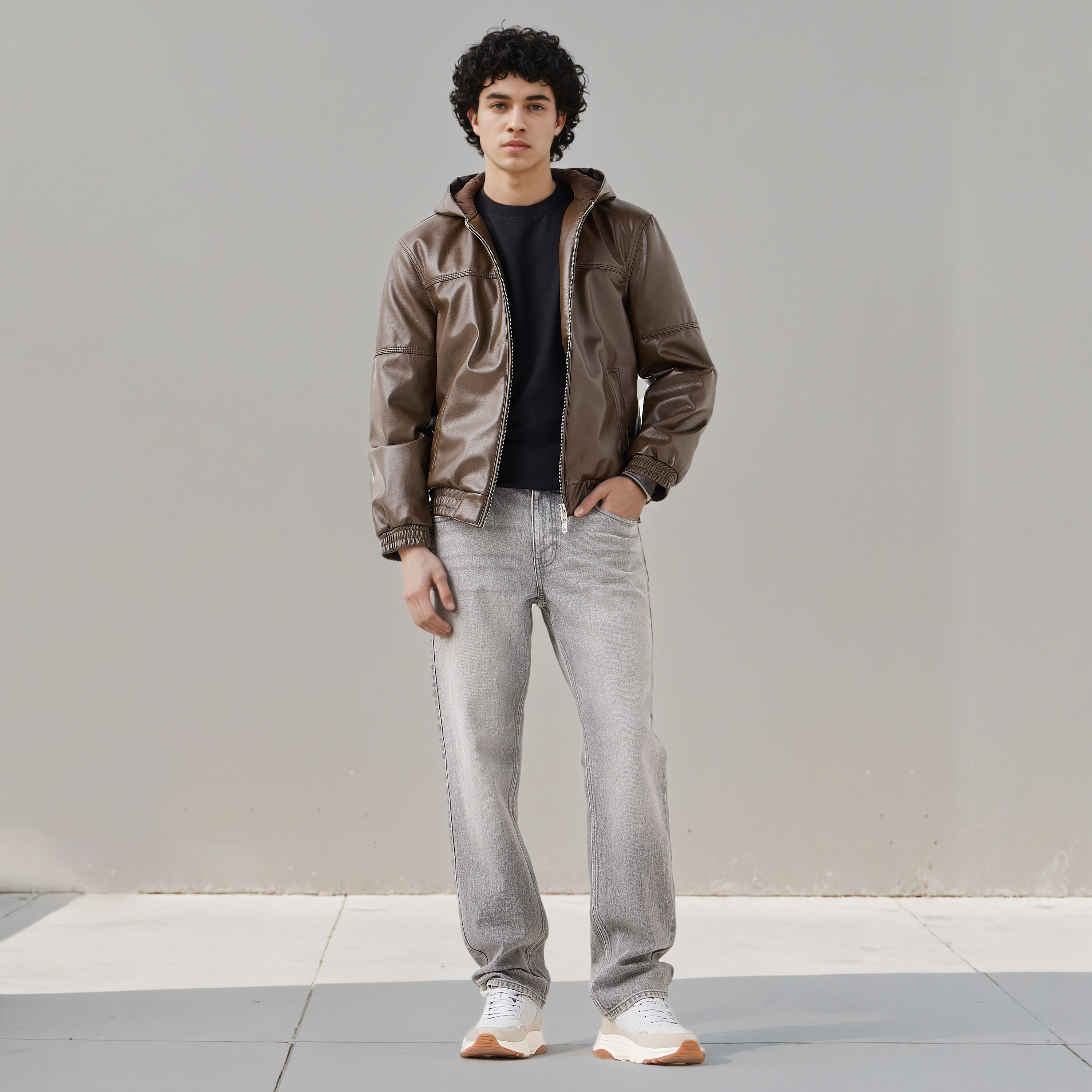 Lee Cooper Men Regular Fit Hooded Bomber Jacket-men-clothing-jacketsandblazers-jackets-image-2