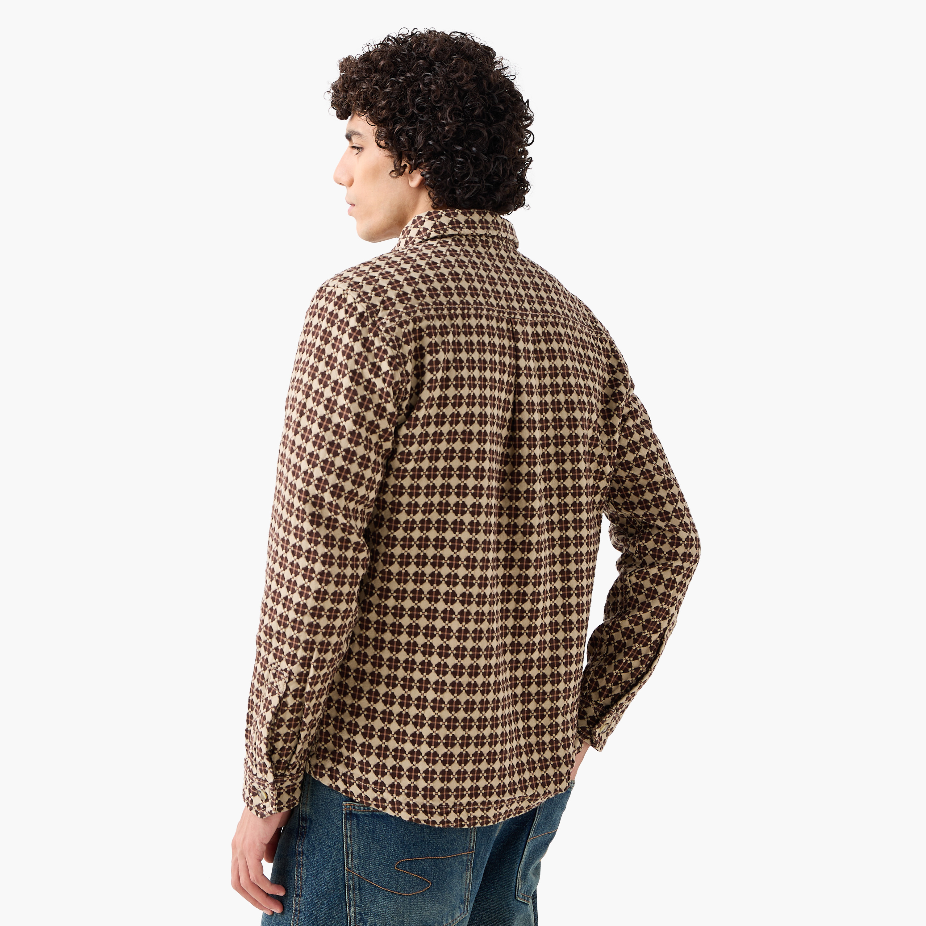 Lee Cooper Men Regular Fit Collared Geometric Print Long Sleeve Shirt-men-clothing-shirts-image-3