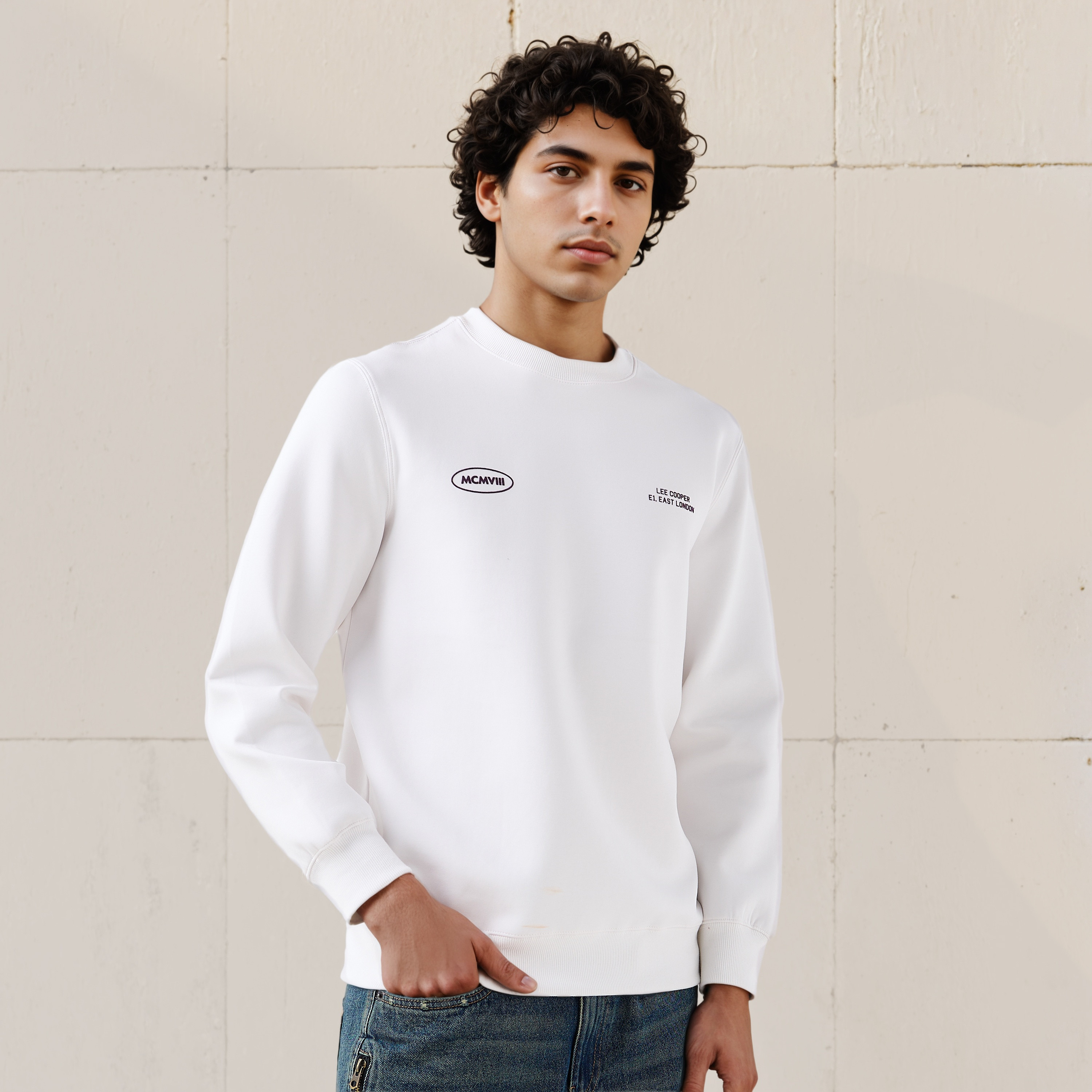 Lee Cooper Men Regular Fit Logo Print Cotton Sweatshirt-men-winterwear-hoodiesandsweatshirts-image-3