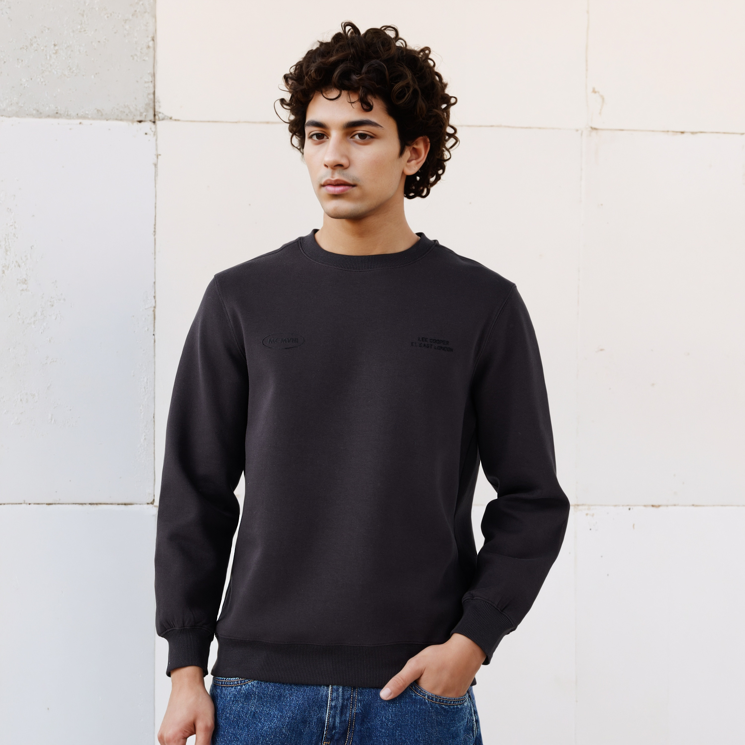 Lee Cooper Men Regular Fit Logo Print Cotton Sweatshirt-men-winterwear-hoodiesandsweatshirts-image-3