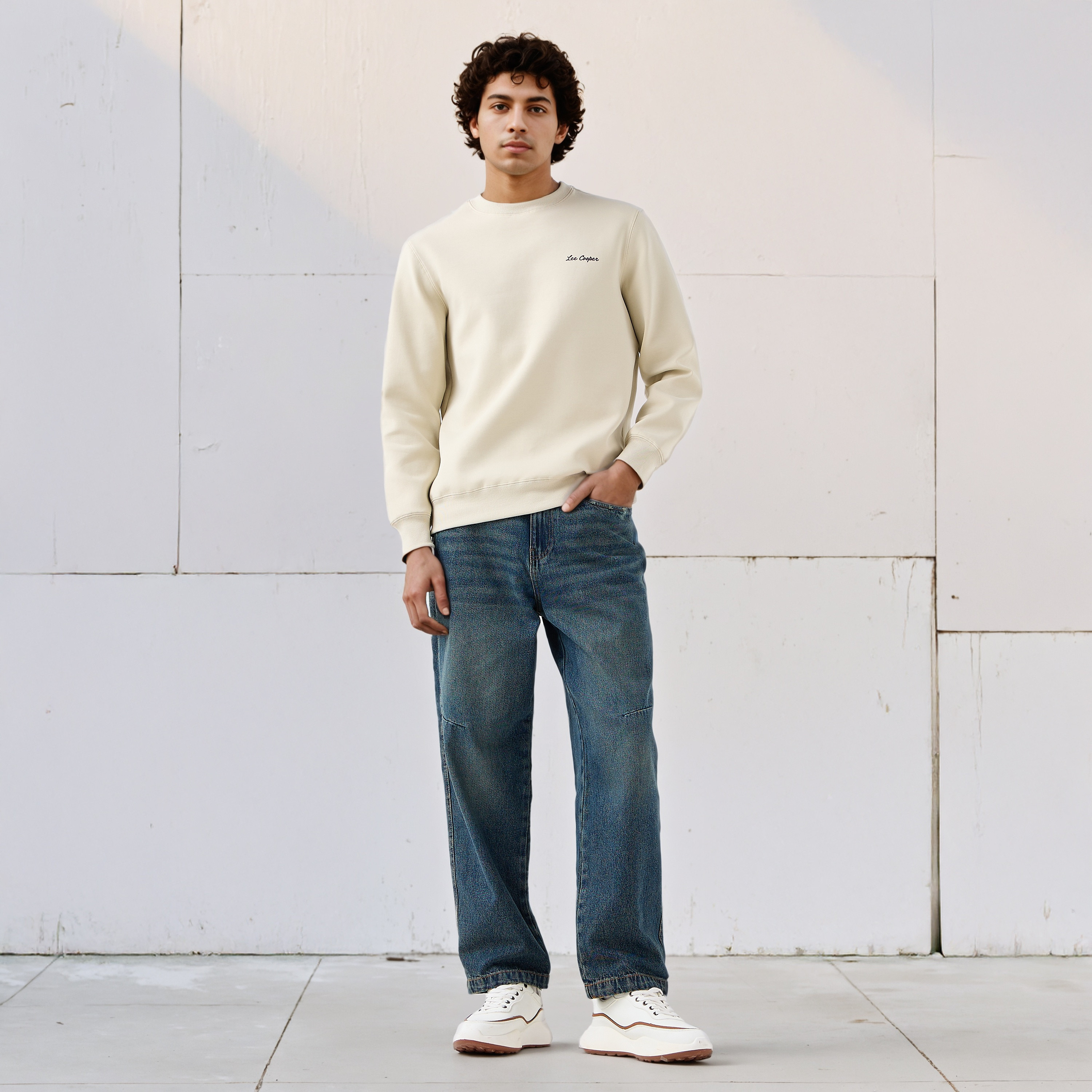 Lee Cooper Men Regular Fit Logo Print Cotton Sweatshirt-men-winterwear-hoodiesandsweatshirts-image-2