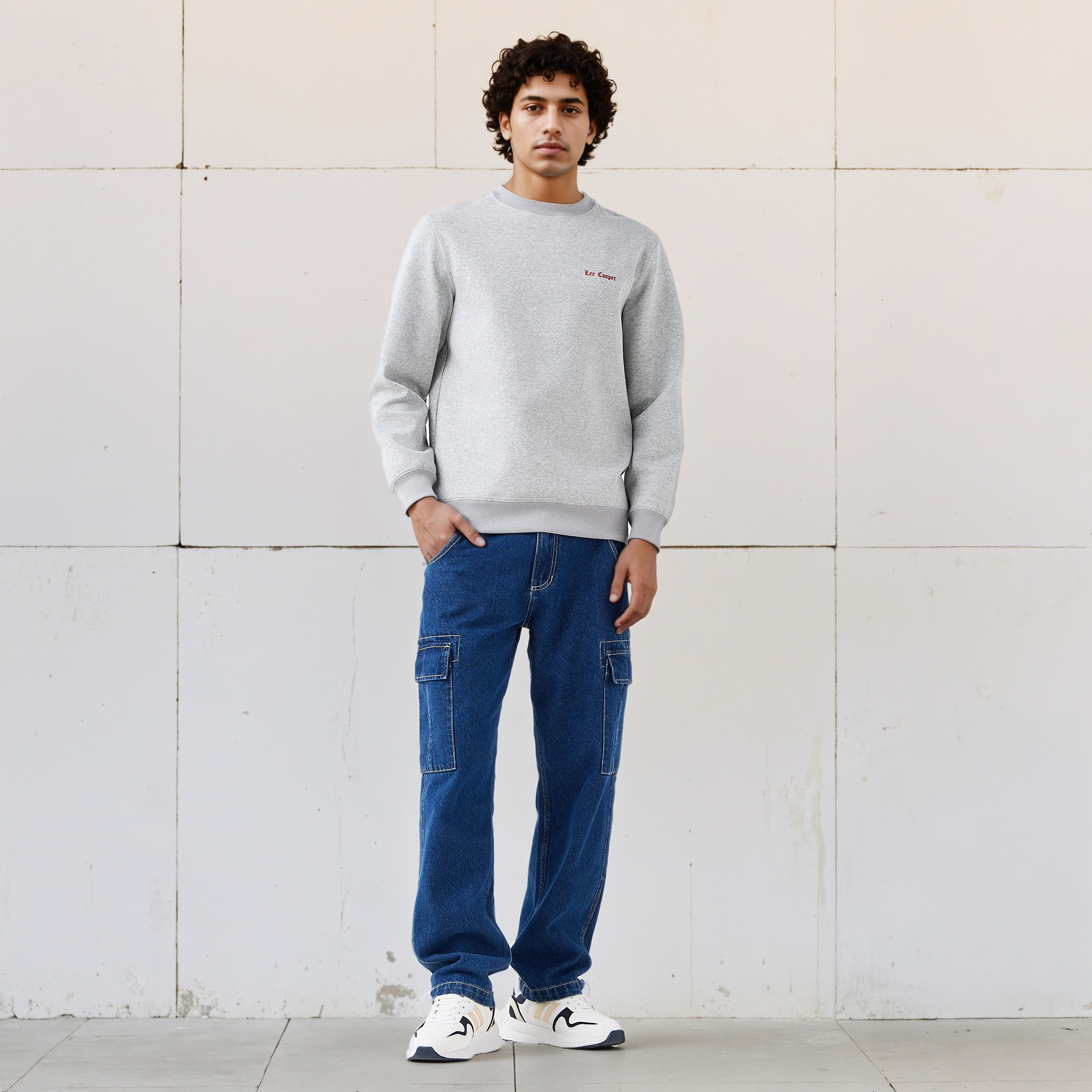 Lee Cooper Men Regular Fit Logo Print Cotton Sweatshirt-men-winterwear-hoodiesandsweatshirts-image-2