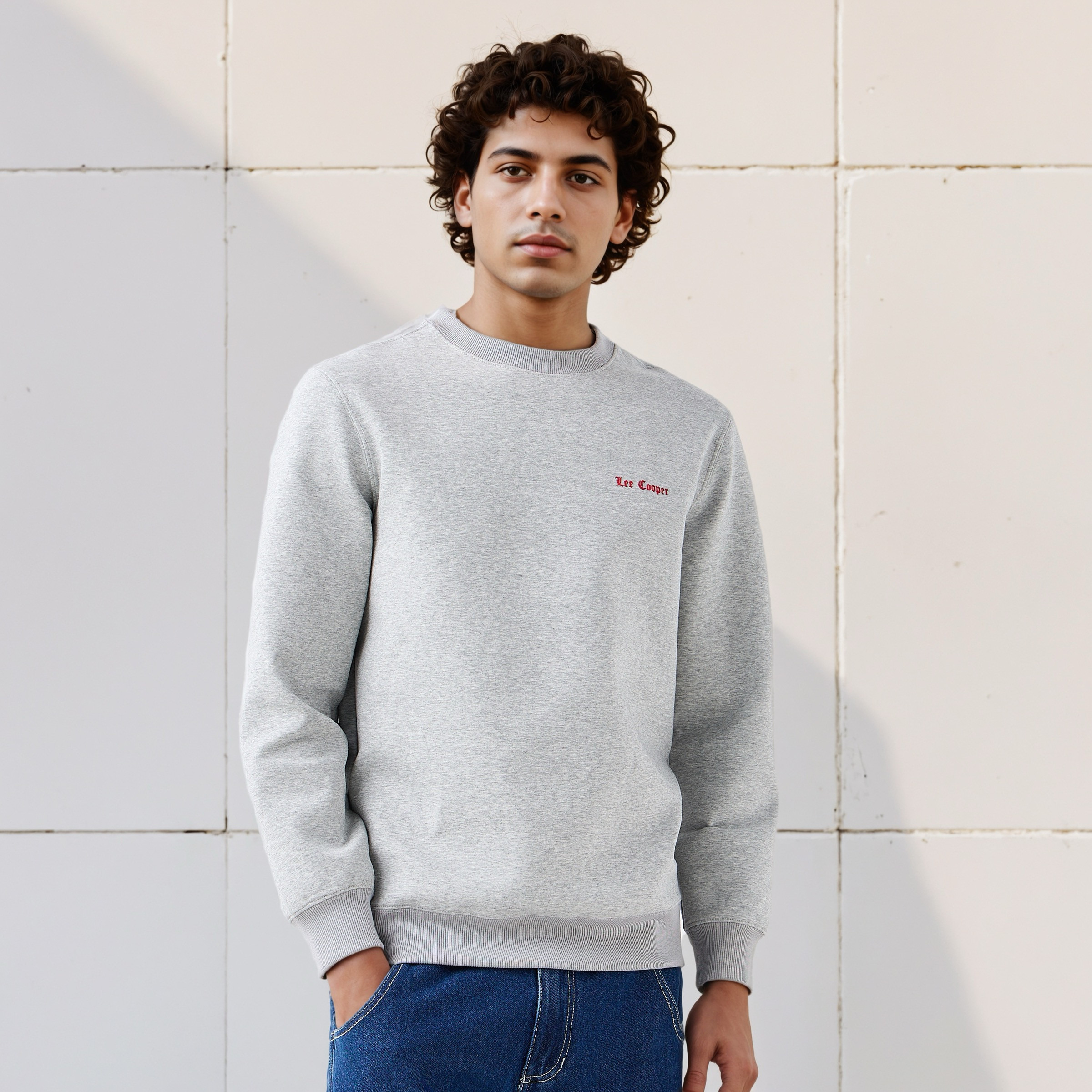 Lee Cooper Men Regular Fit Logo Print Cotton Sweatshirt-men-winterwear-hoodiesandsweatshirts-image-3