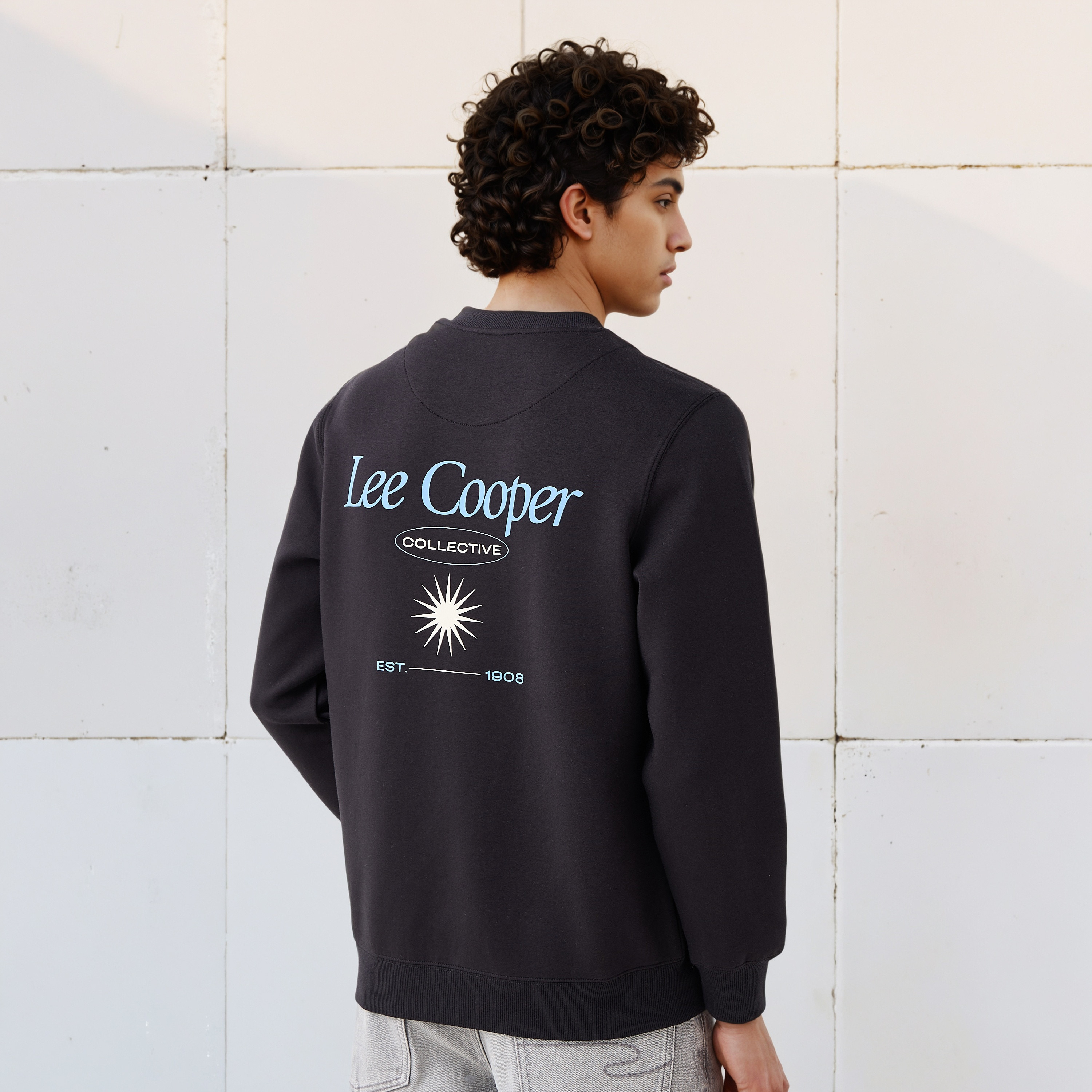 Lee Cooper Men Regular Fit Logo Print Cotton Sweatshirt-men-winterwear-hoodiesandsweatshirts-image-1