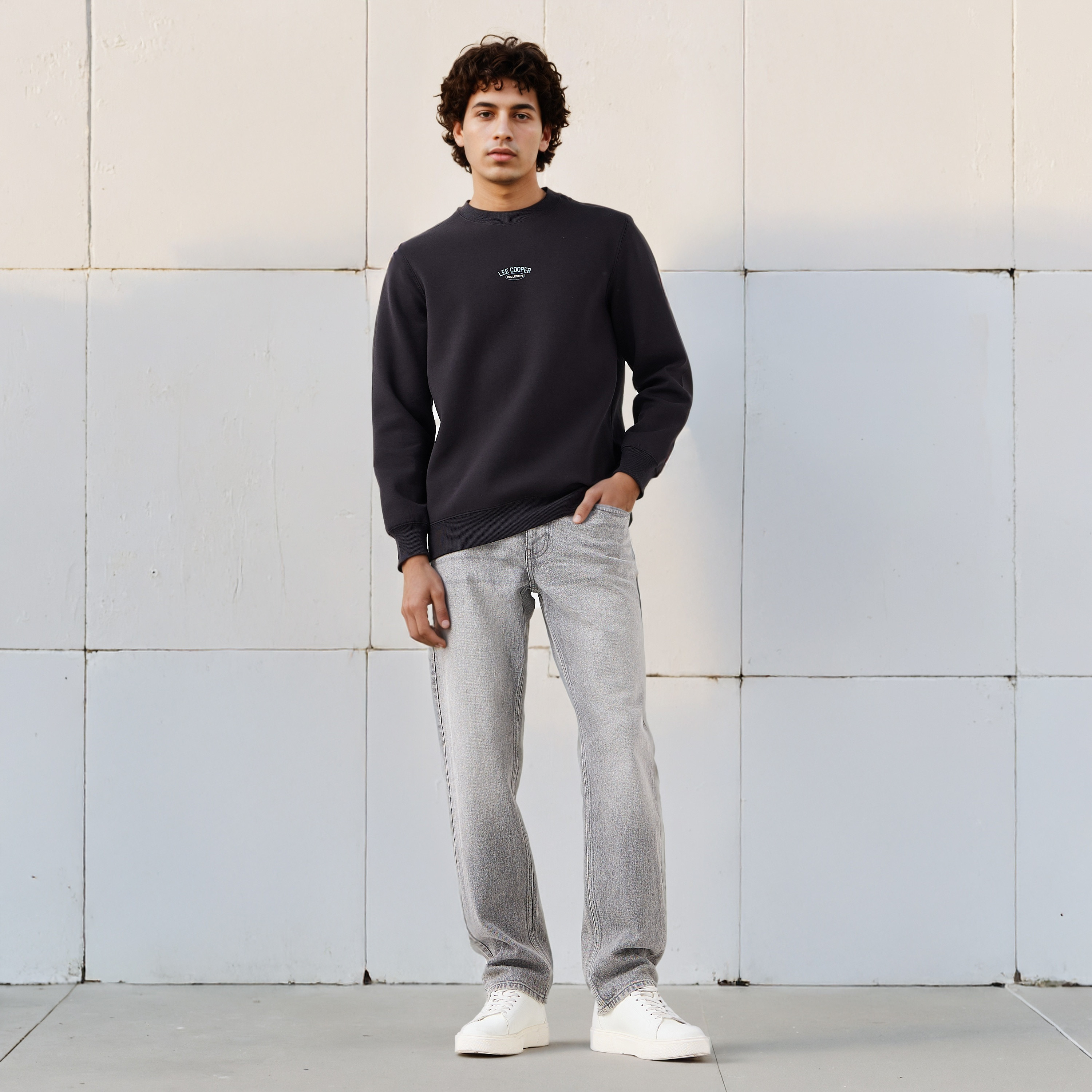 Lee Cooper Men Regular Fit Logo Print Cotton Sweatshirt-men-winterwear-hoodiesandsweatshirts-image-2