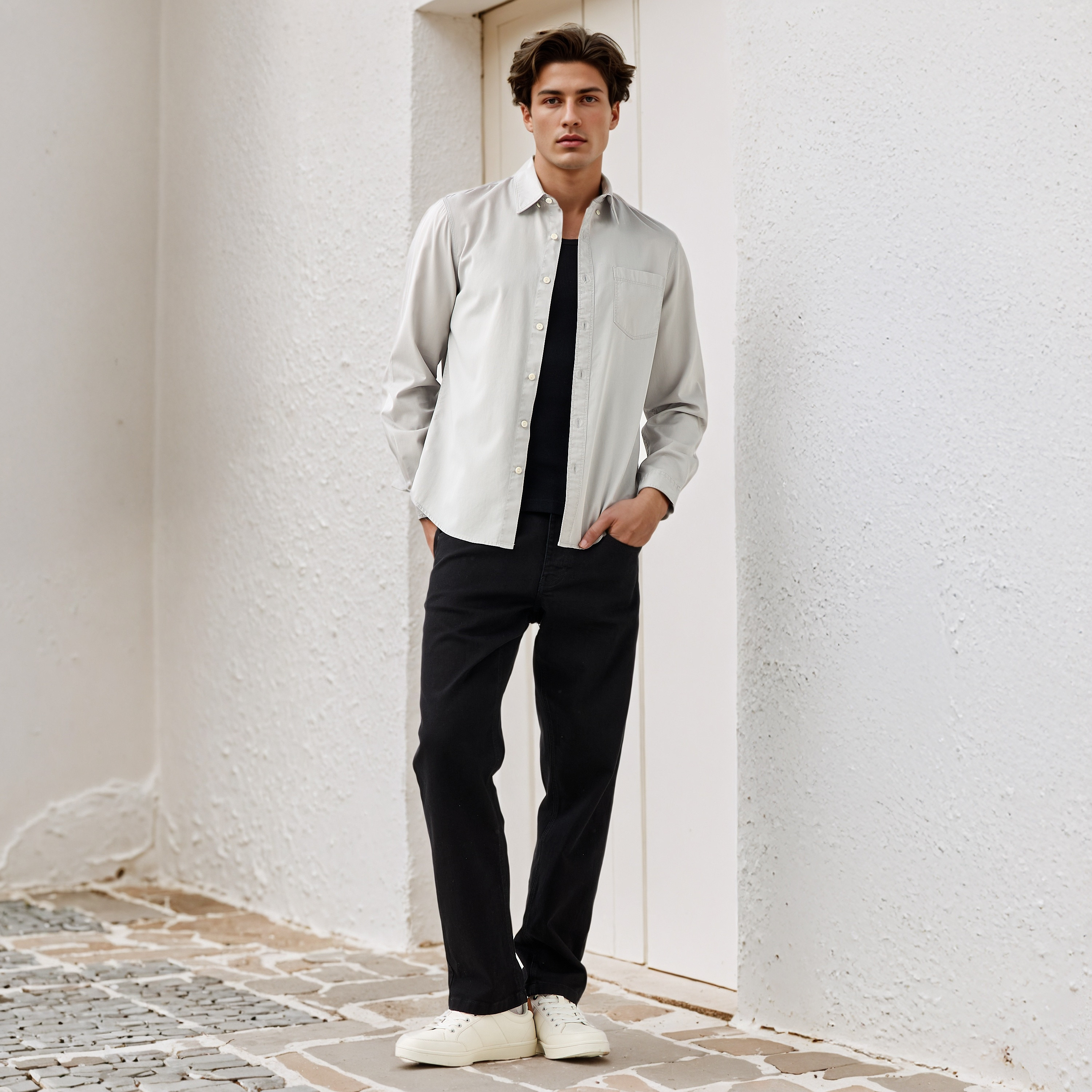 Lee Cooper Regular Fit Shirt with Collar-men-clothing-shirts-image-2