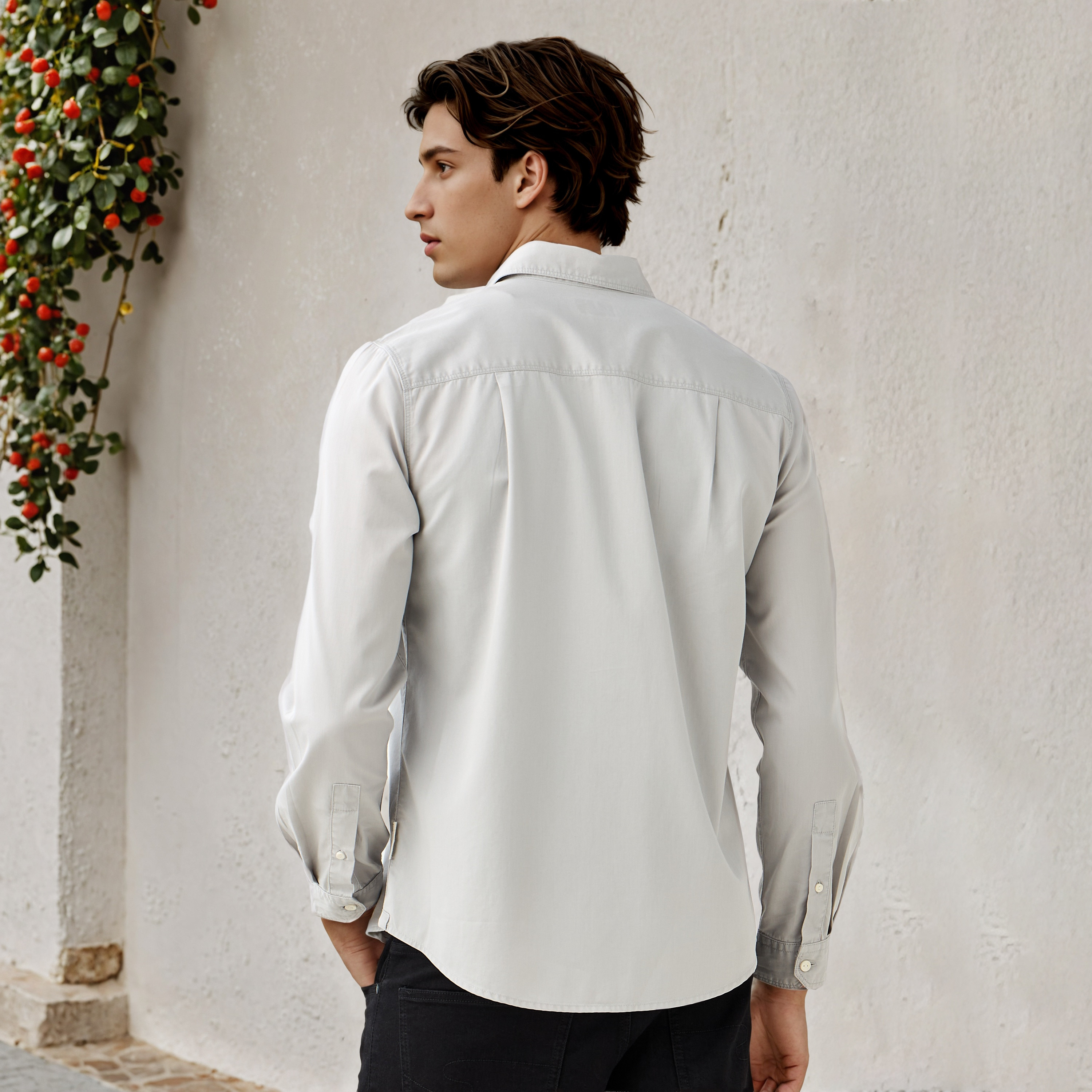 Lee Cooper Regular Fit Shirt with Collar-men-clothing-shirts-image-3