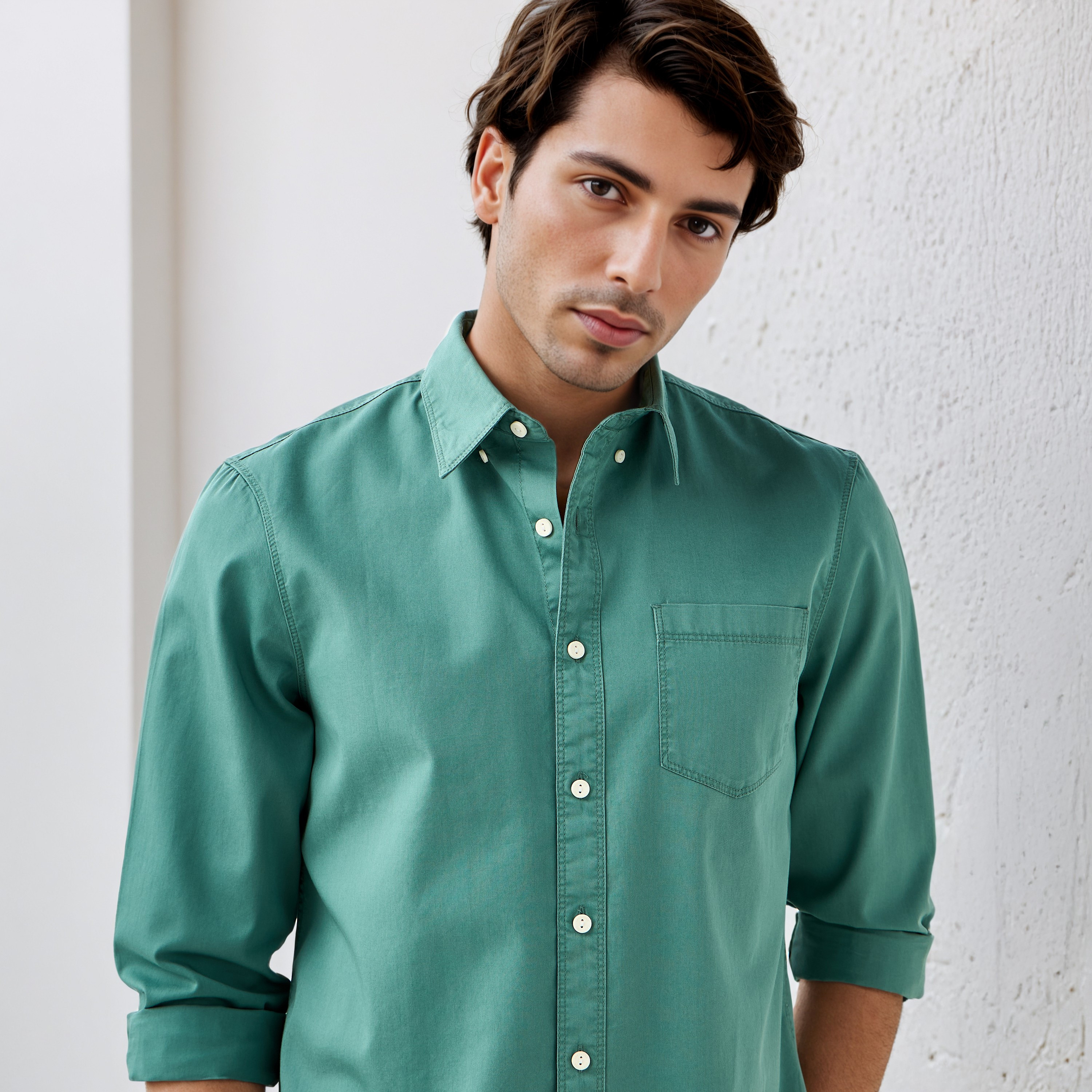 Lee Cooper Regular Fit Shirt with Collar-men-clothing-shirts-image-4