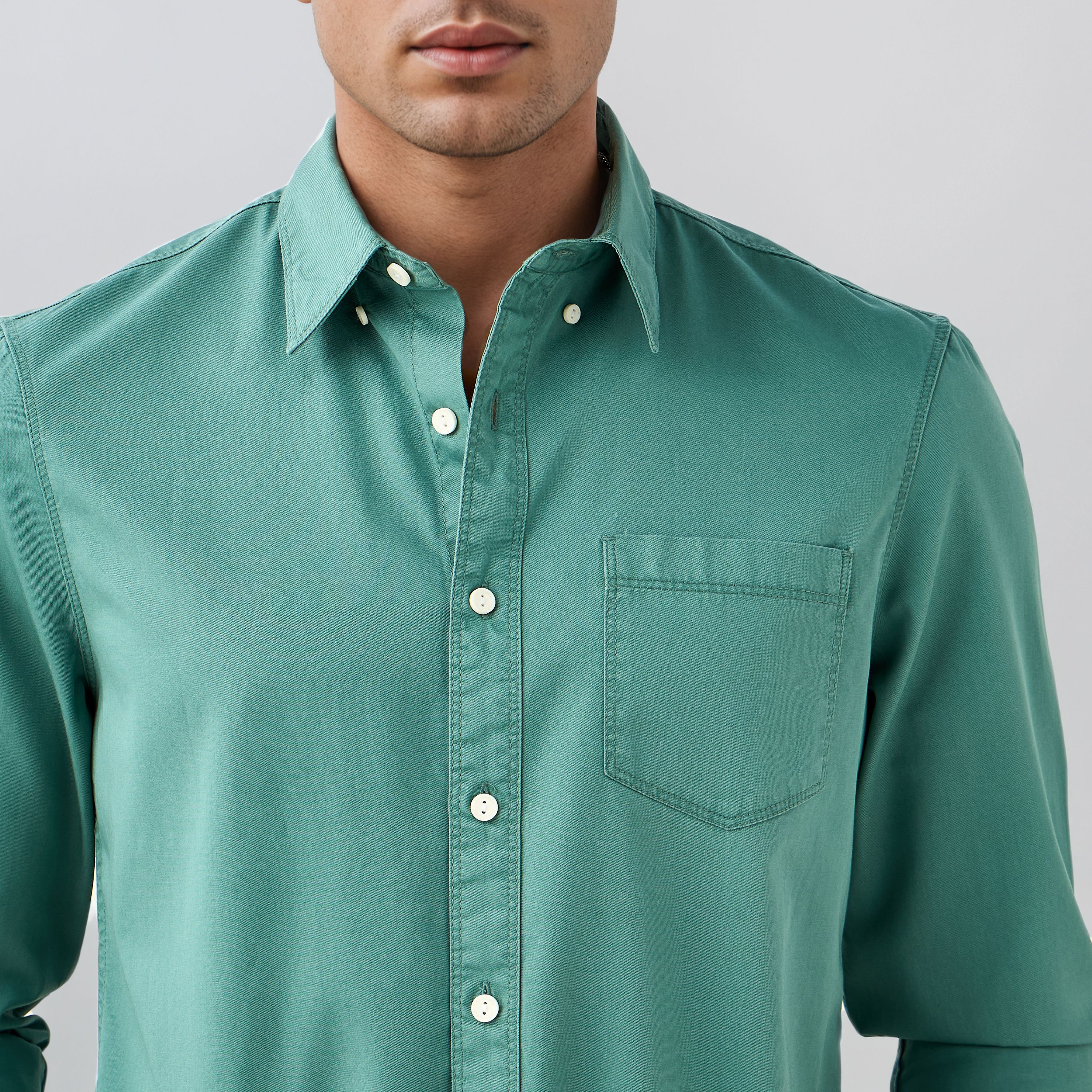Lee Cooper Regular Fit Shirt with Collar-men-clothing-shirts-image-5