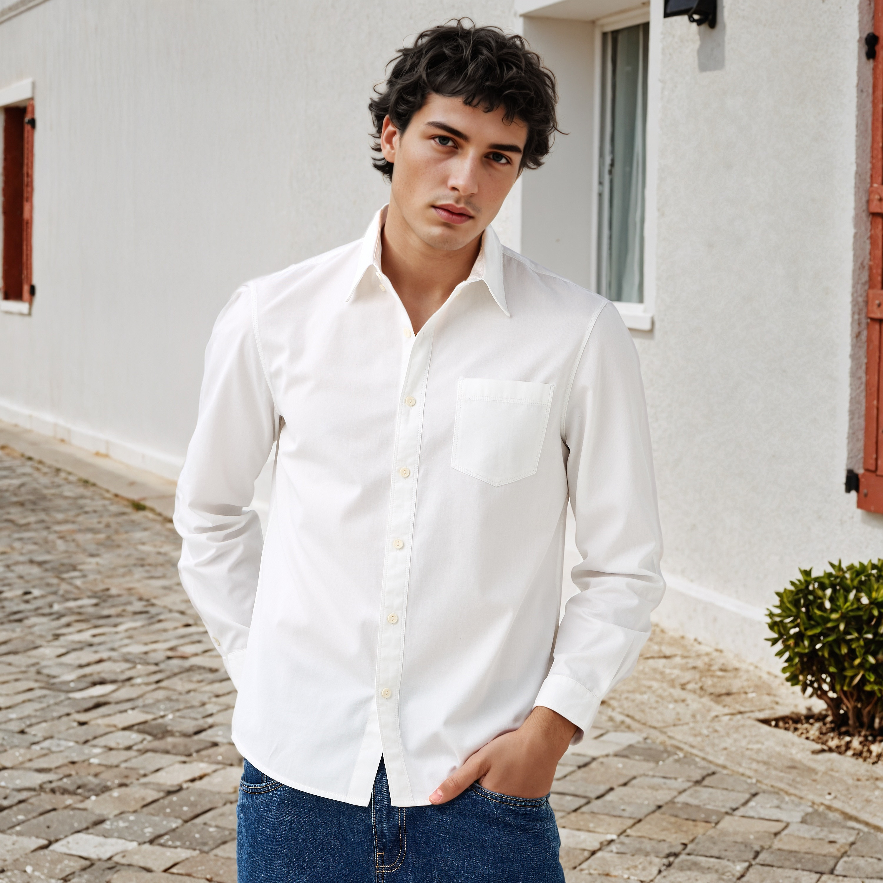 Lee Cooper Regular Fit Shirt with Collar-men-clothing-shirts-image-1