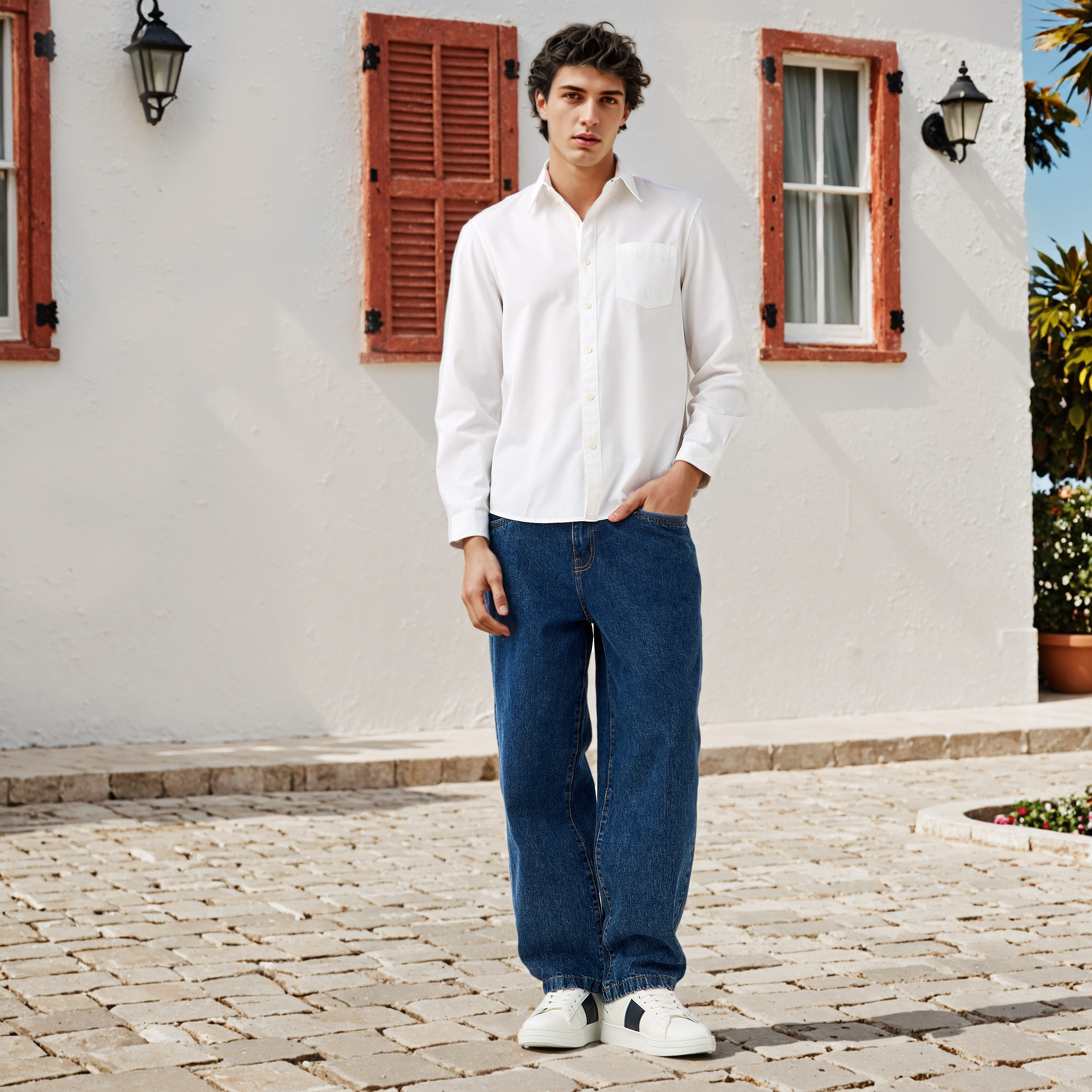 Lee Cooper Regular Fit Shirt with Collar-men-clothing-shirts-image-2