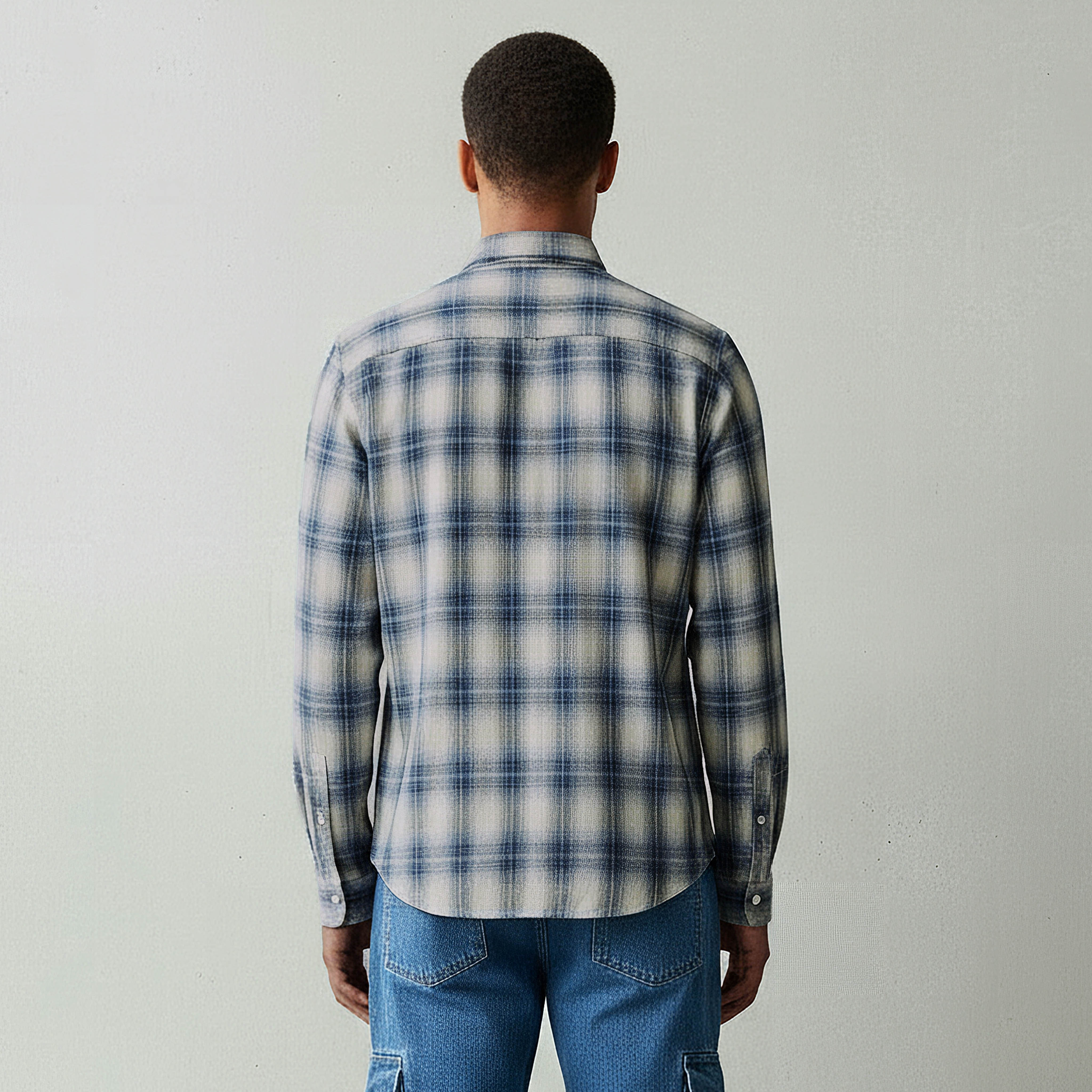 قميص رجالي كاروهات بأكمام طويلة وياقة عادية من لي كوبر-men-clothing-shirts-image-3