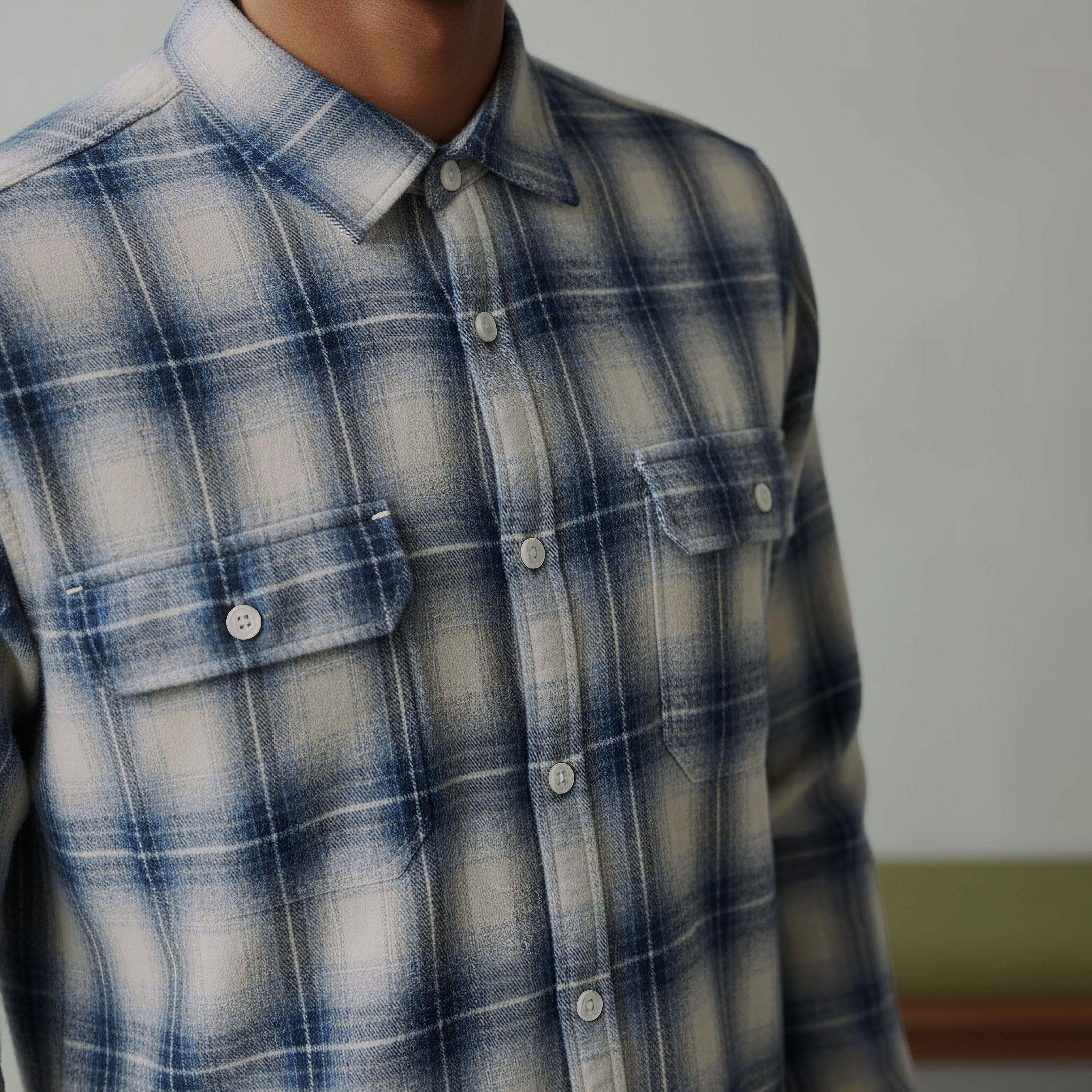 قميص رجالي كاروهات بأكمام طويلة وياقة عادية من لي كوبر-men-clothing-shirts-image-4