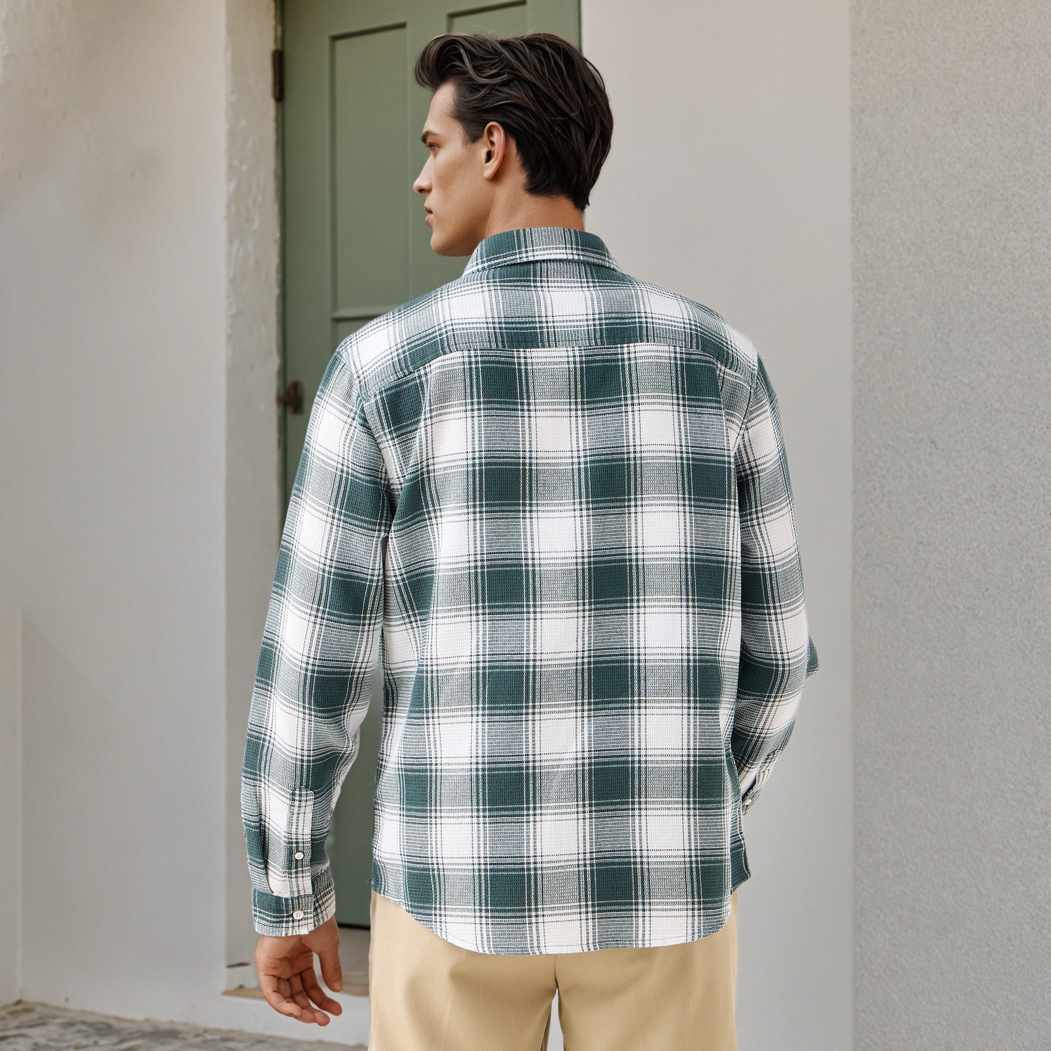 قميص كاروهات بقصّة عادية من لي كوبر-men-clothing-shirts-image-3