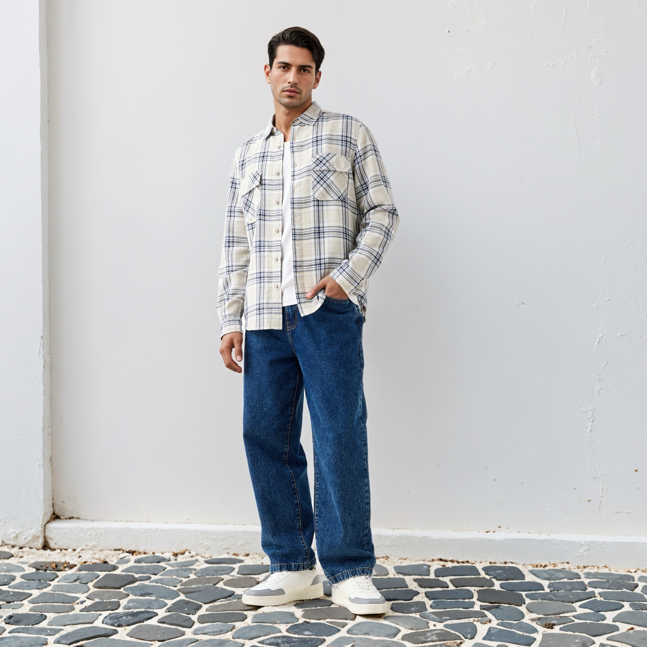 قميص كاروهات بقصّة عادية من لي كوبر-men-clothing-shirts-image-2