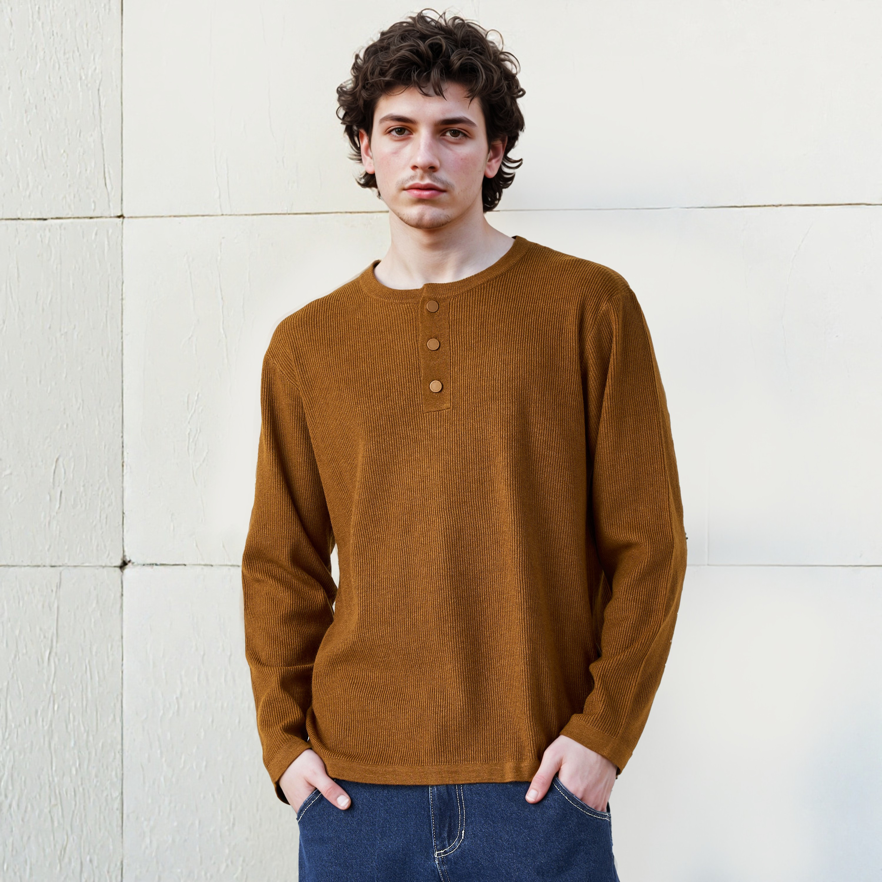 Lee Cooper Ribbed Henley Sweatshirt-men-winterwear-hoodiesandsweatshirts-image-1