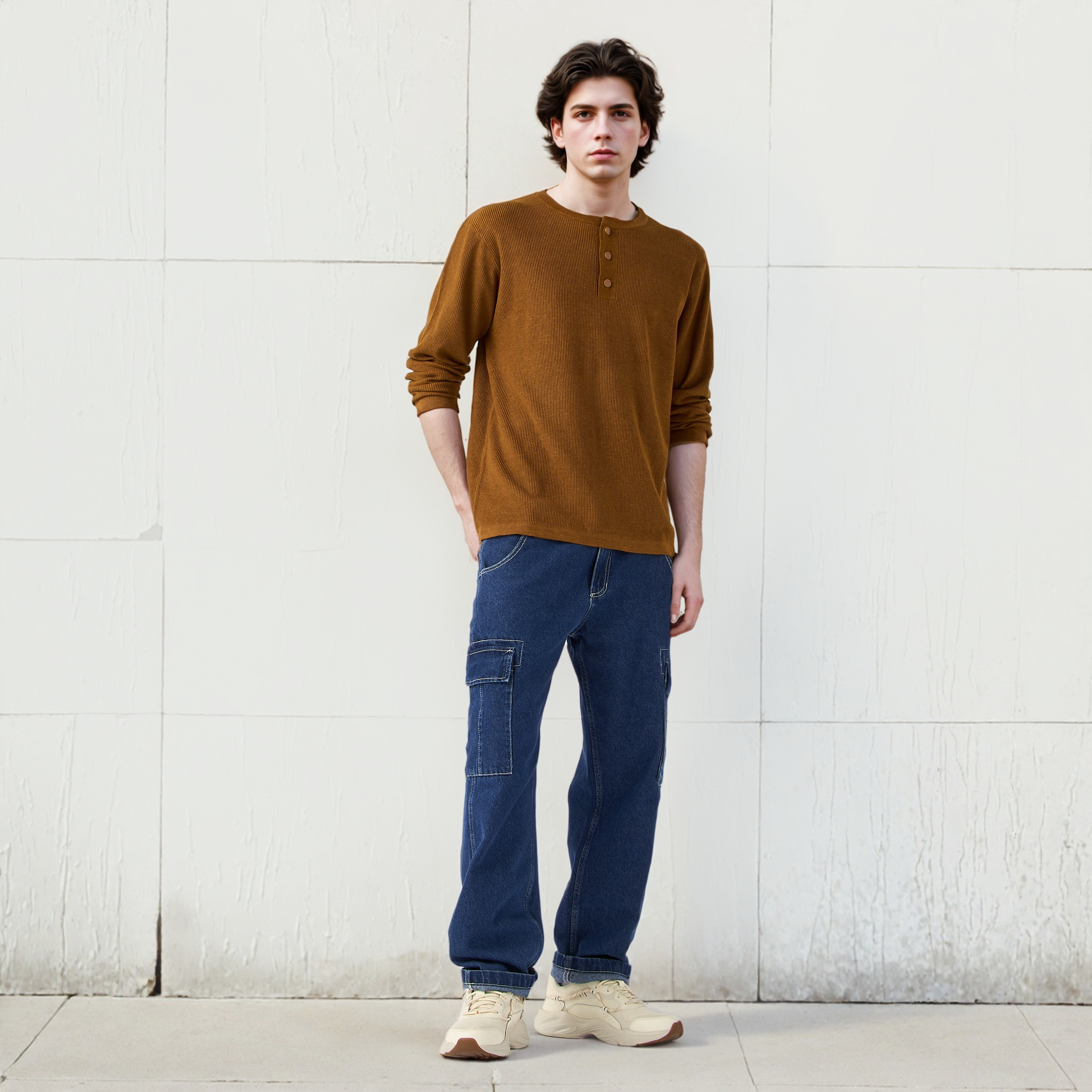 Lee Cooper Ribbed Henley Sweatshirt-men-winterwear-hoodiesandsweatshirts-image-2