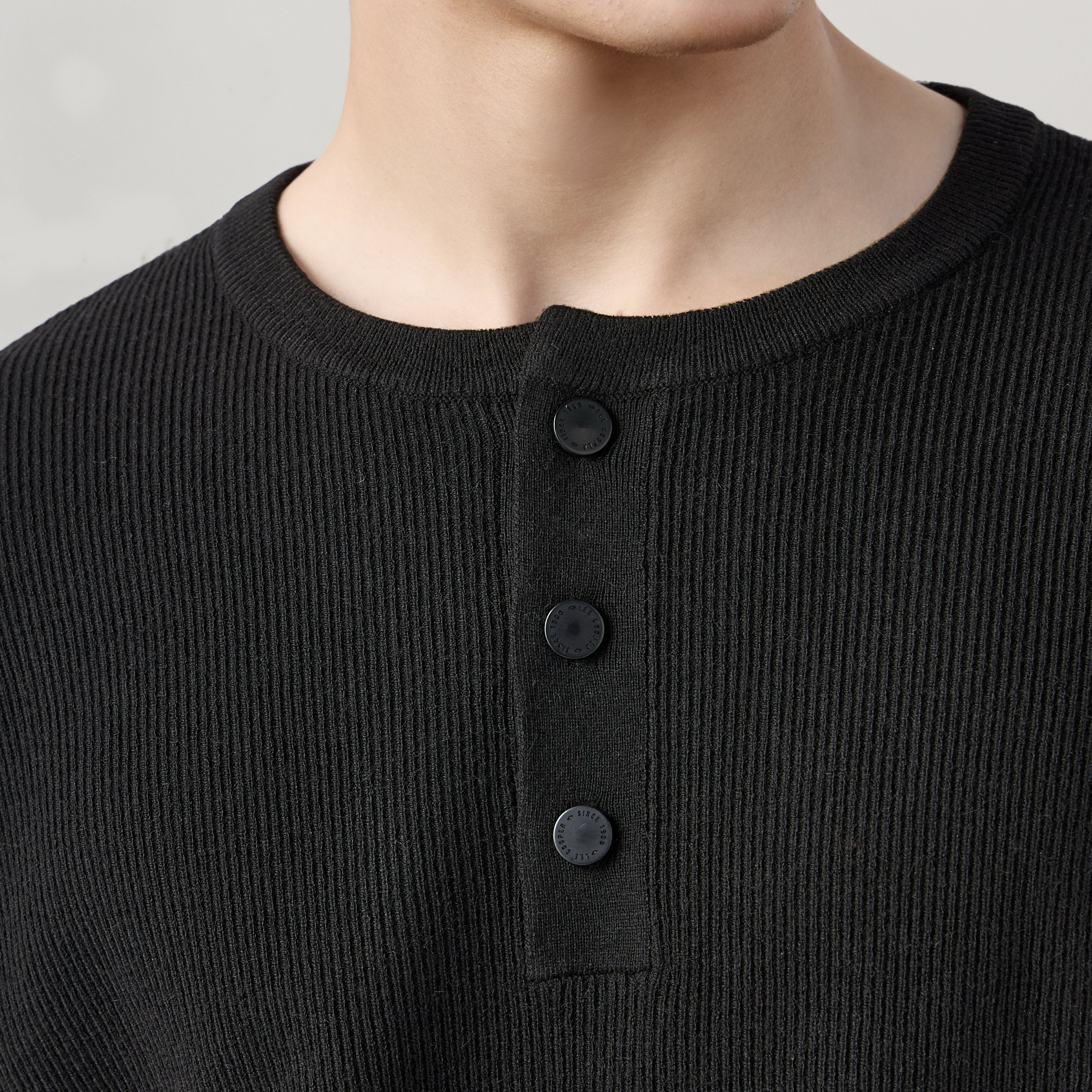 Lee Cooper Ribbed Henley Sweatshirt-men-winterwear-hoodiesandsweatshirts-image-3