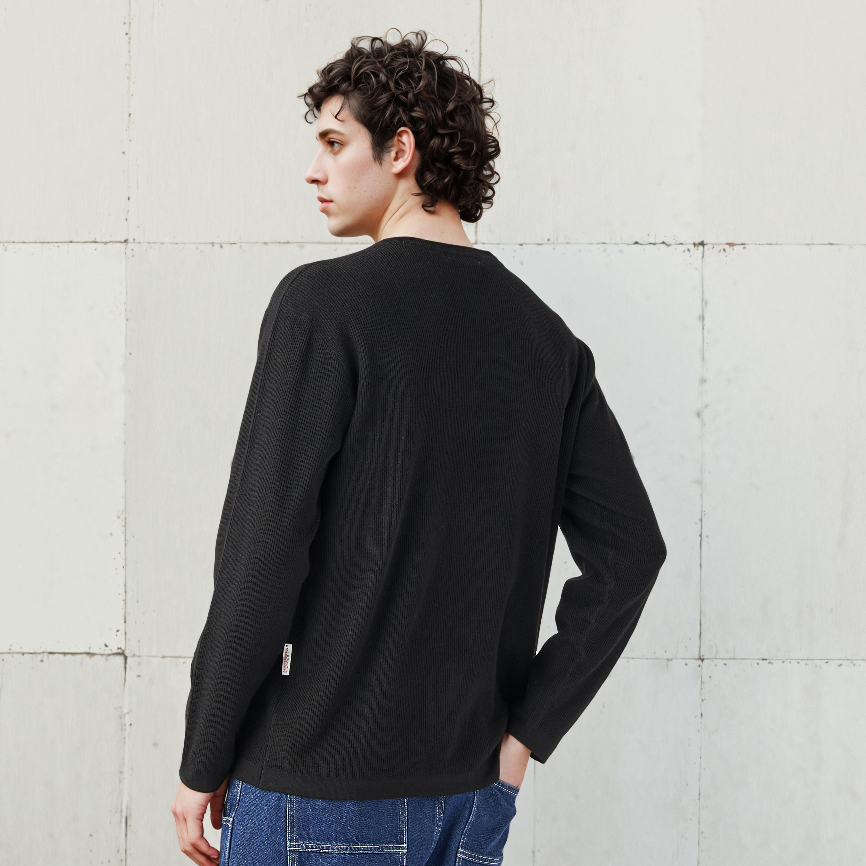 Lee Cooper Ribbed Henley Sweatshirt-men-winterwear-hoodiesandsweatshirts-image-4