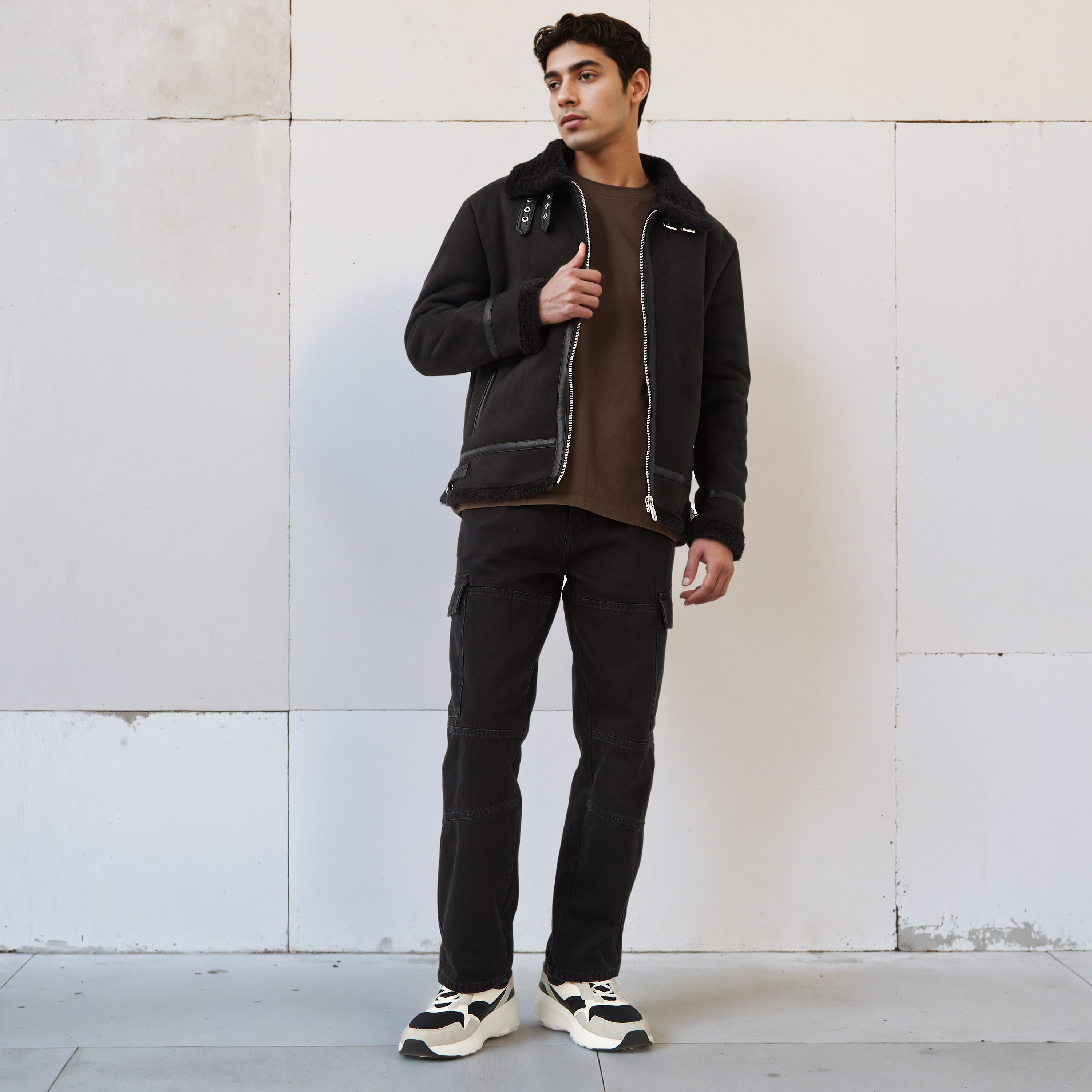 Lee Cooper Men Regular Fit Faux Fur Lined Suede Jacket-men-clothing-jacketsandblazers-jackets-image-2