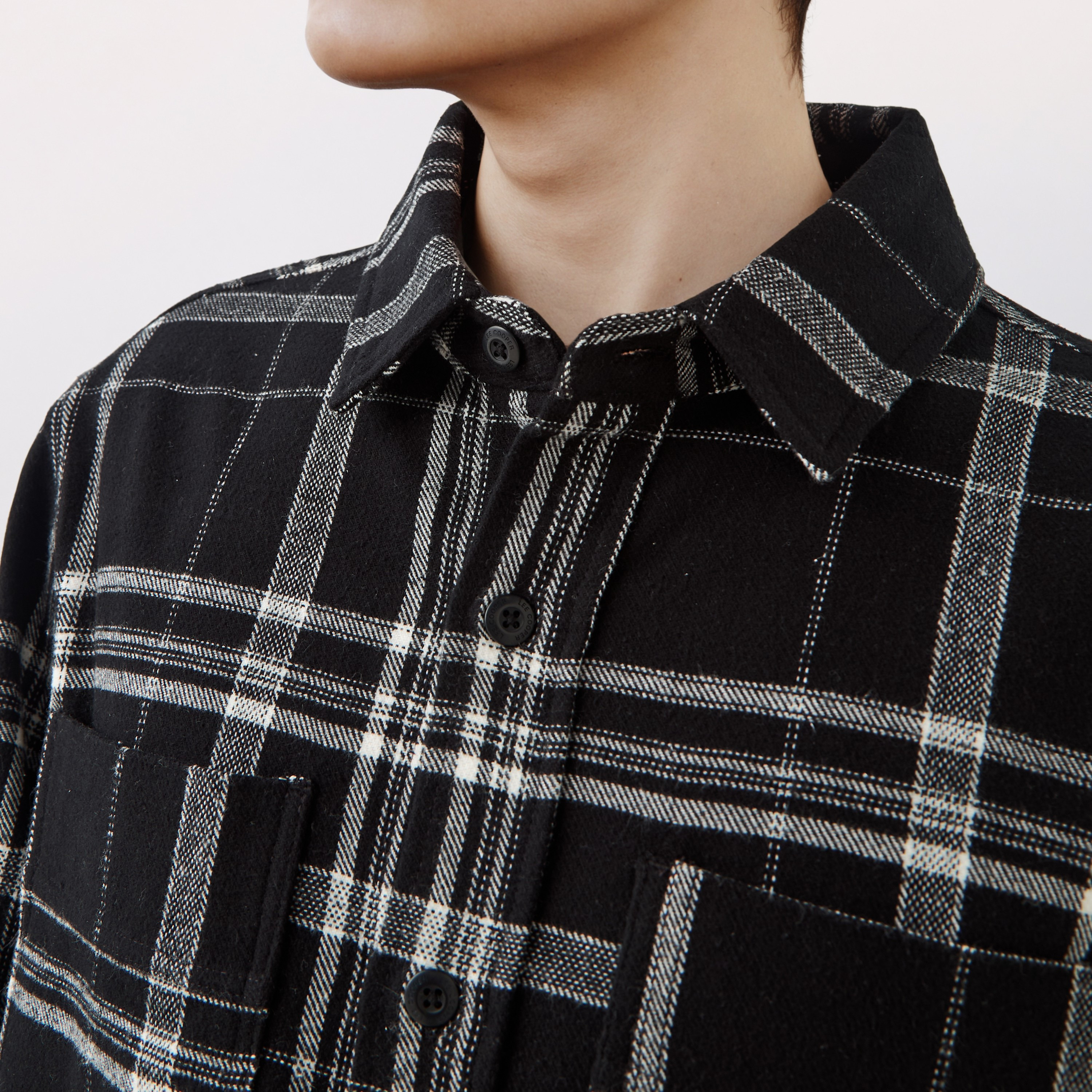 Lee Cooper Men Regular Fit Checked Long Sleeves Shacket-men-clothing-shirts-image-5