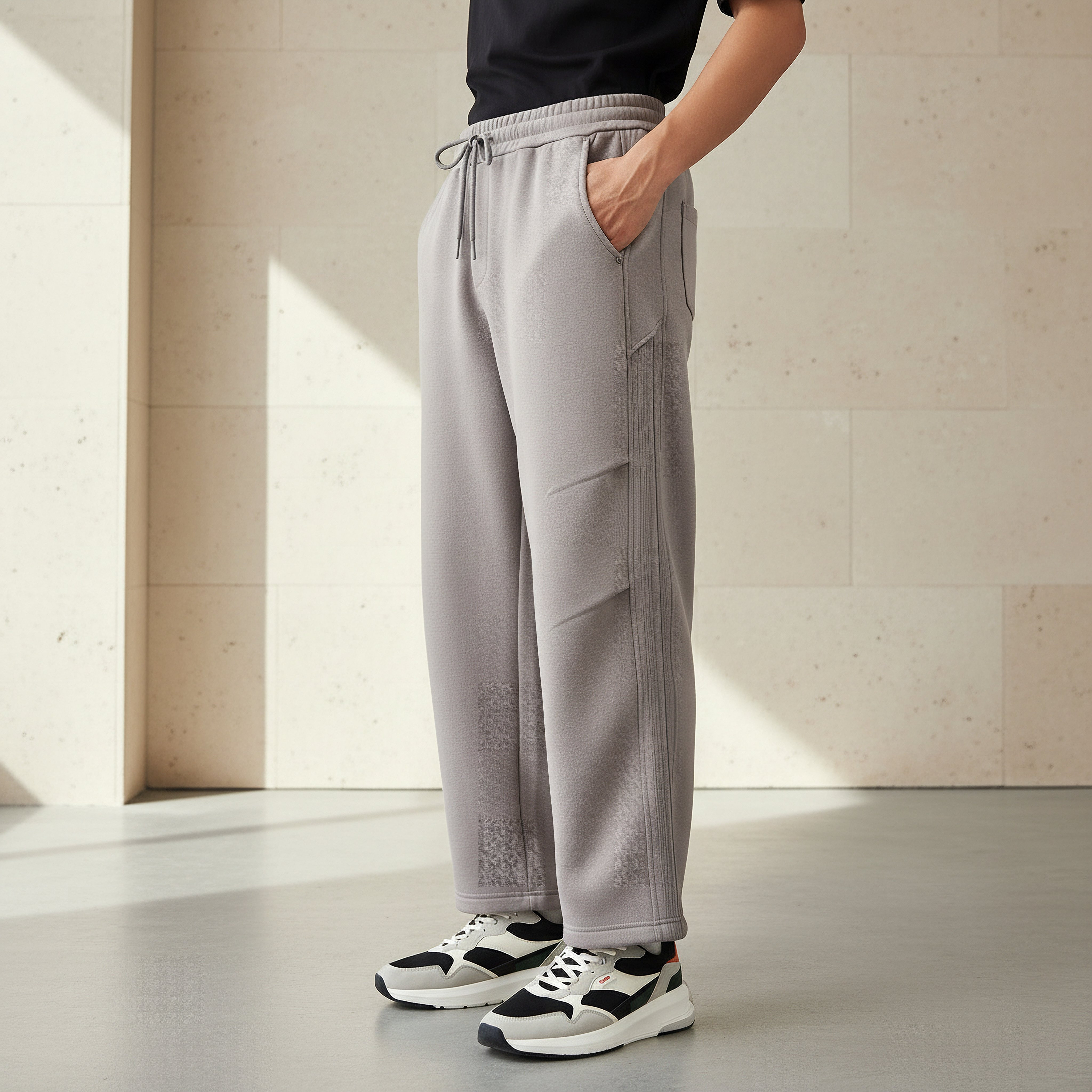 Lee Cooper Men Relaxed Fit Cotton Trousers-men-clothing-bottoms-joggers-image-1