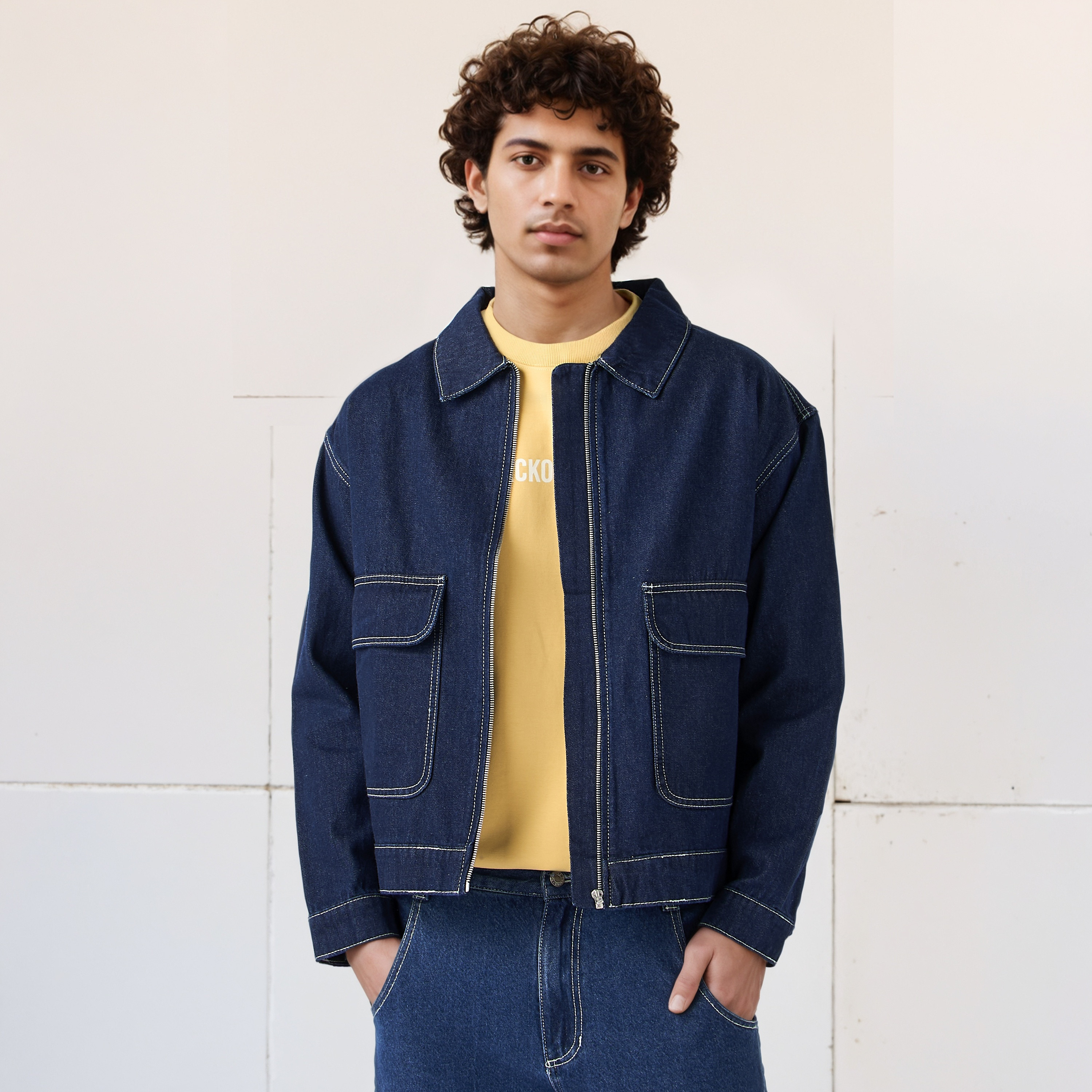 Lee Cooper Zip Through Trucker Jacket-men-clothing-jacketsandblazers-jackets-image-1