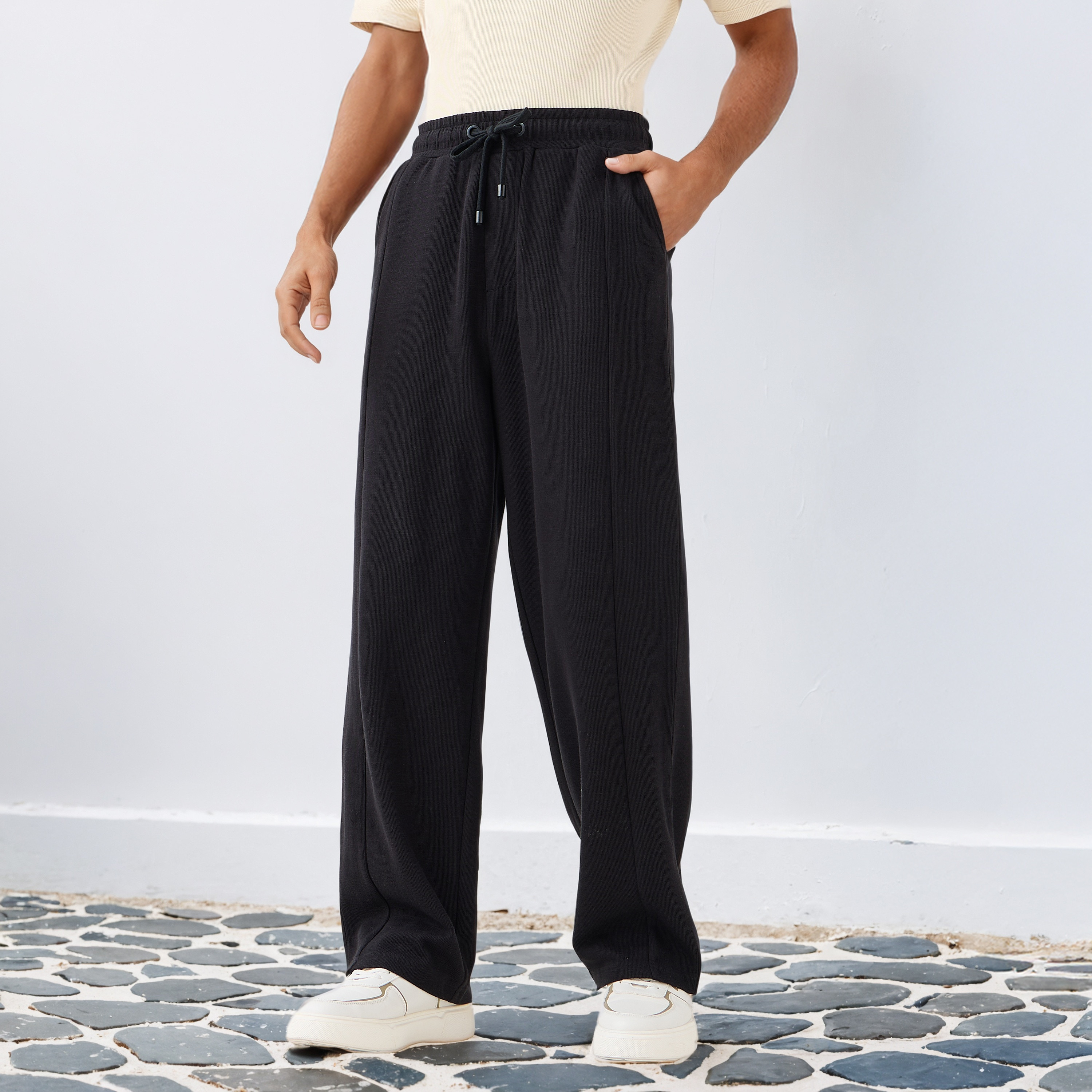 Lee Cooper Men Straight Fit Cotton Pants-men-clothing-bottoms-joggers-image-1