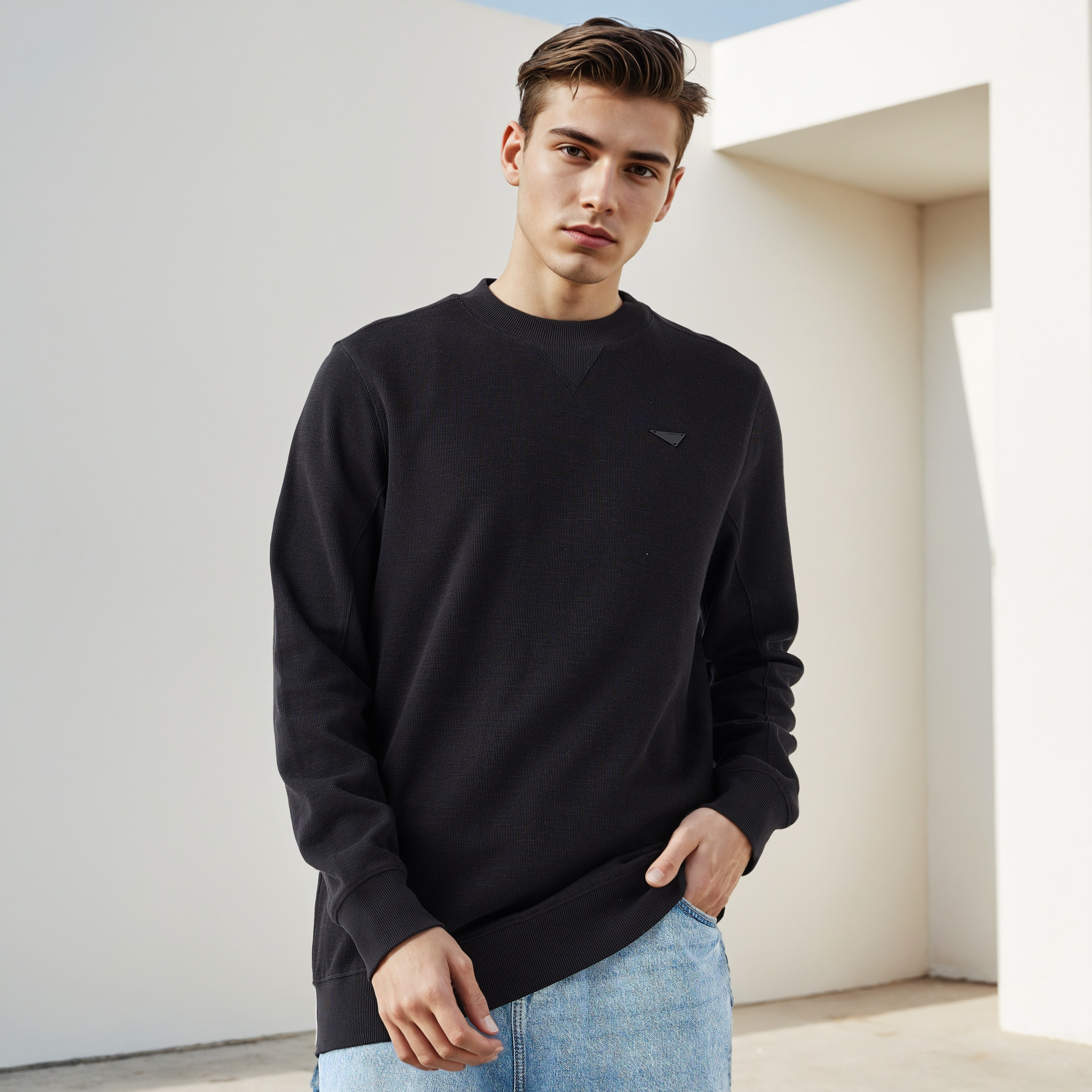 Lee Cooper Textured Sweatshirt-men-winterwear-hoodiesandsweatshirts-image-1