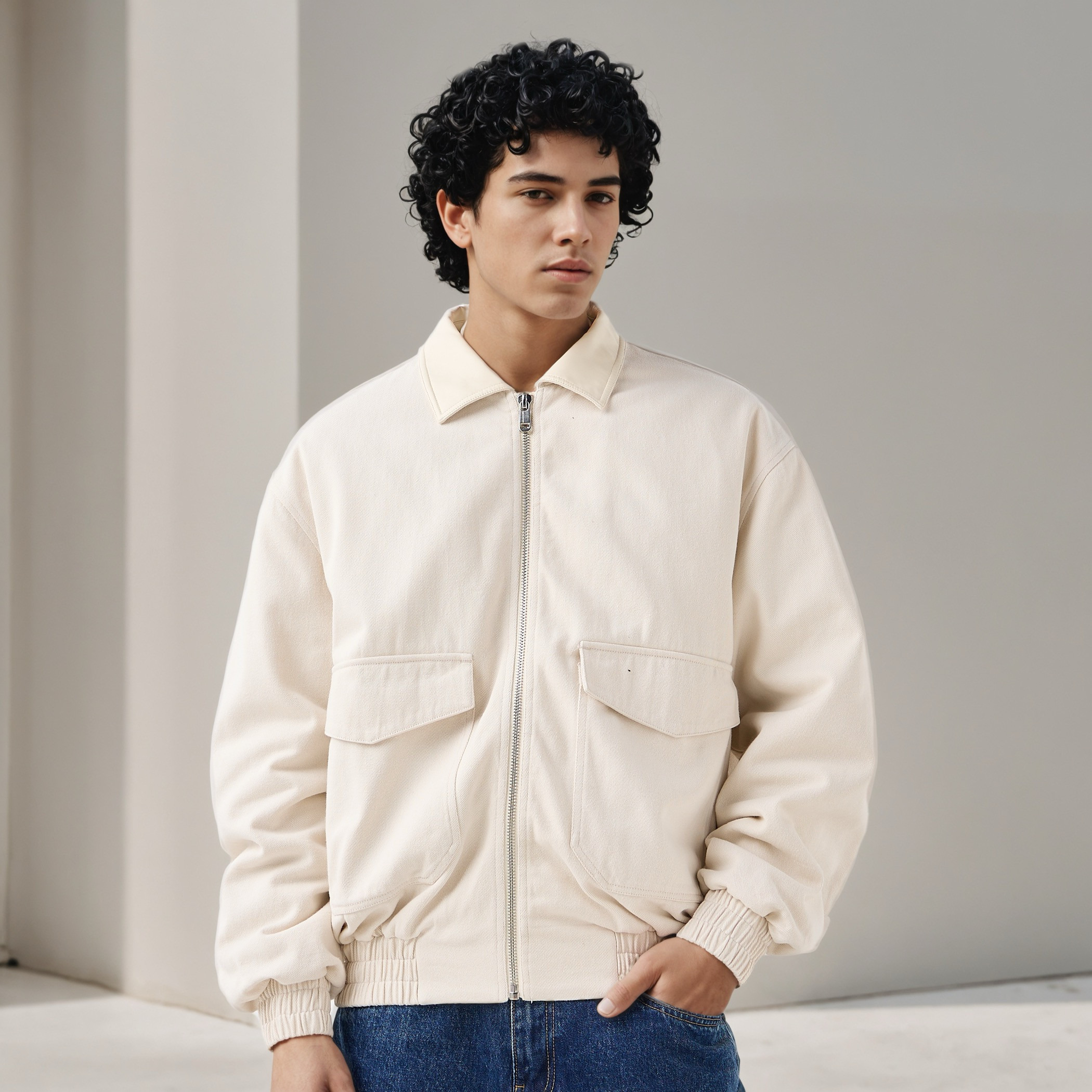 Lee Cooper Men Regular Fit Zip Through Bomber Jacket-men-clothing-jacketsandblazers-jackets-image-1