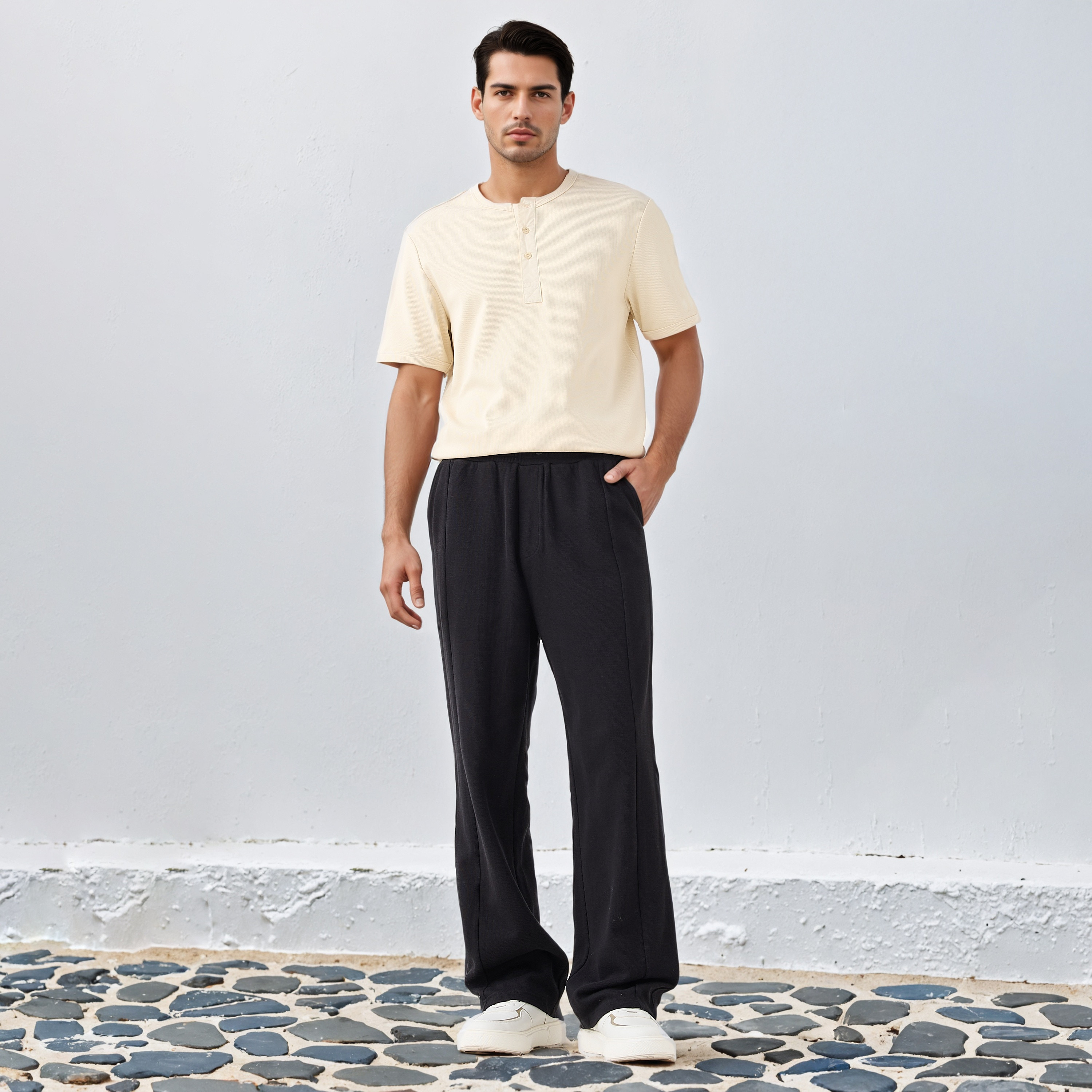 Lee Cooper Ribbed Henley Neck T-shirt-men-clothing-tshirtsandpolos-tshirts-image-2