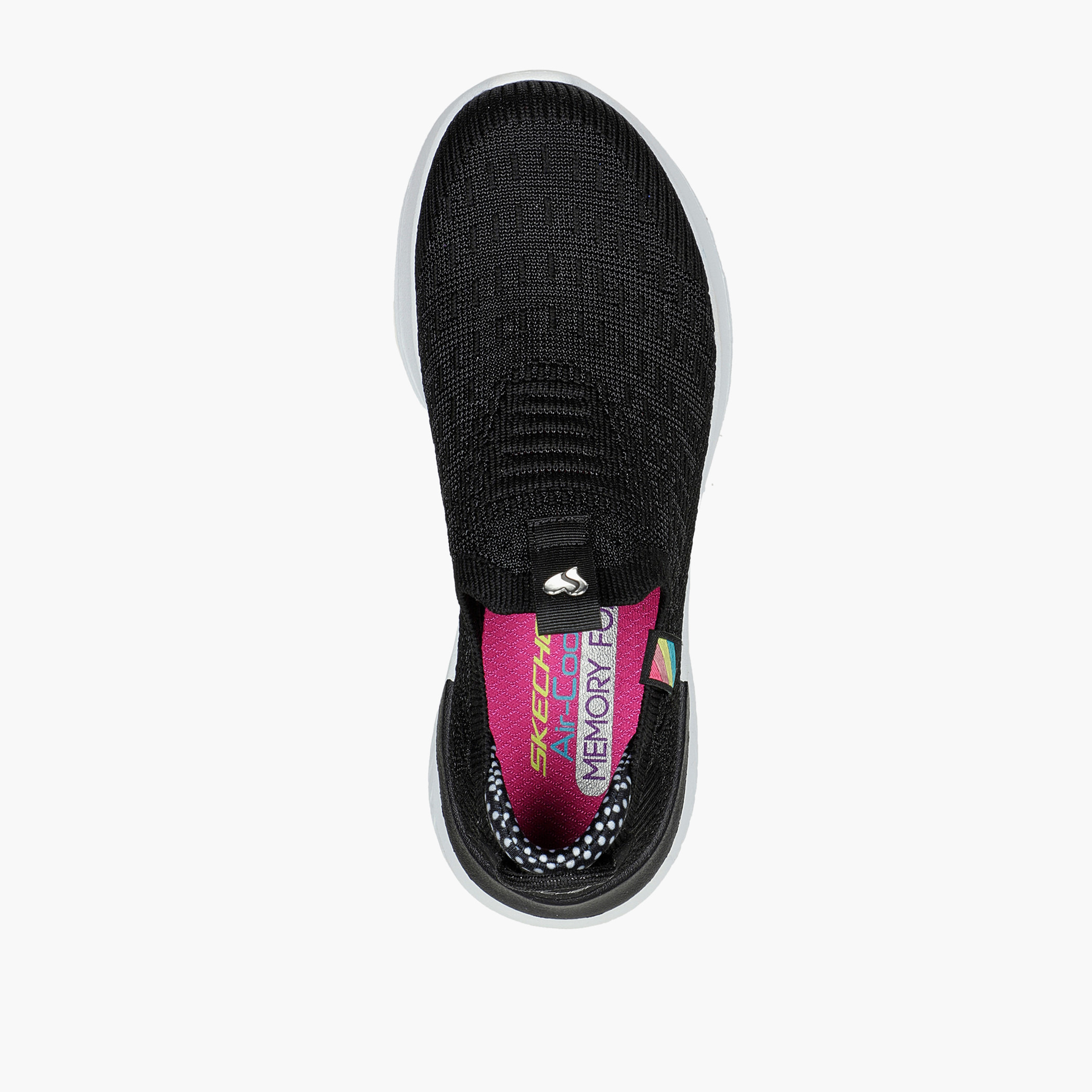 حذاء سهل الارتداء مع مبرد بالهواء من سكيتشرز للأطفال بلون أسود مع مزخرف-girls-shoes-sneakers-image-3