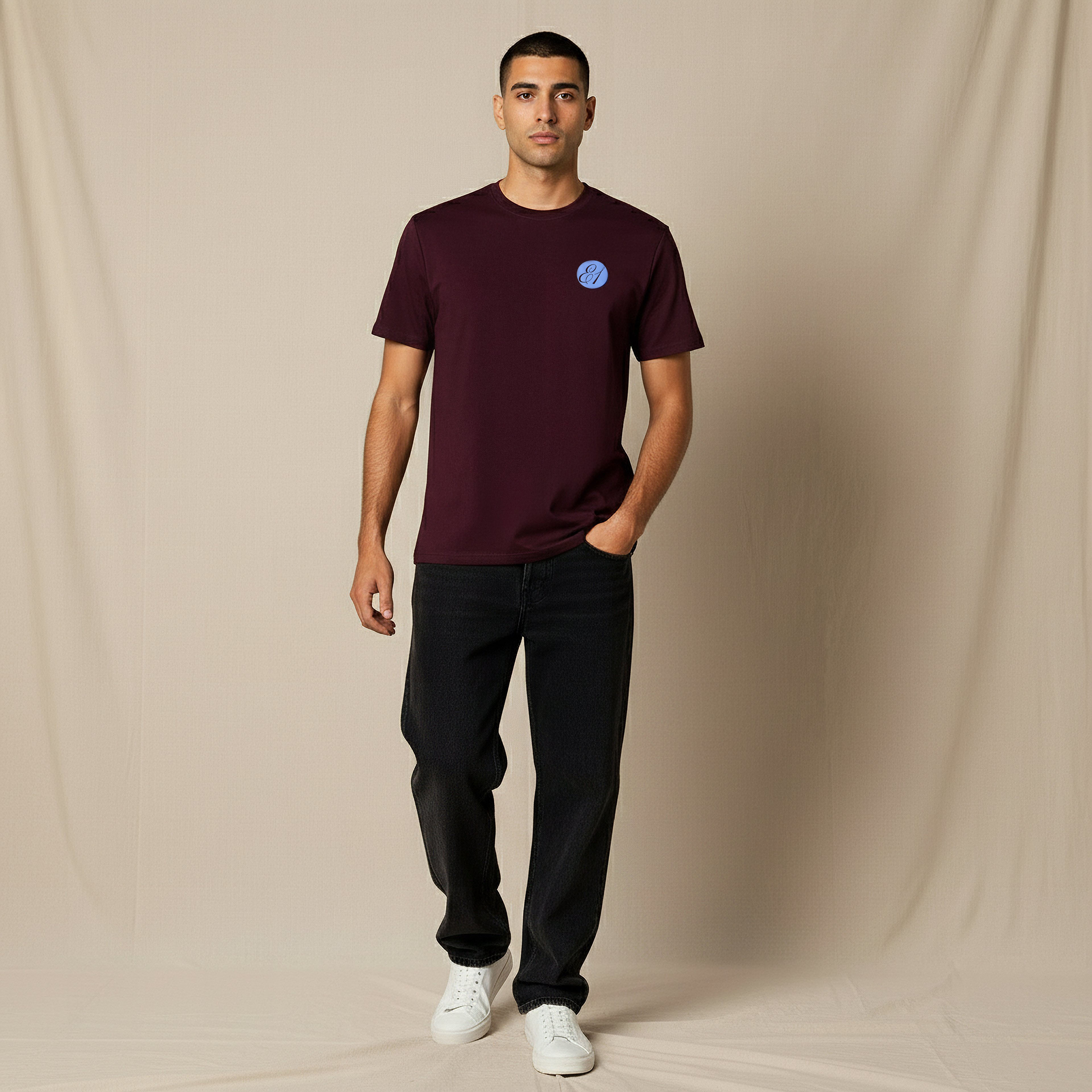 تيشيرت بقصّة عادية وياقة ضيقة وأكمام قصيرة وطبعات شعار للرجال من لي كوبر-men-clothing-tshirtsandpolos-tshirts-image-5