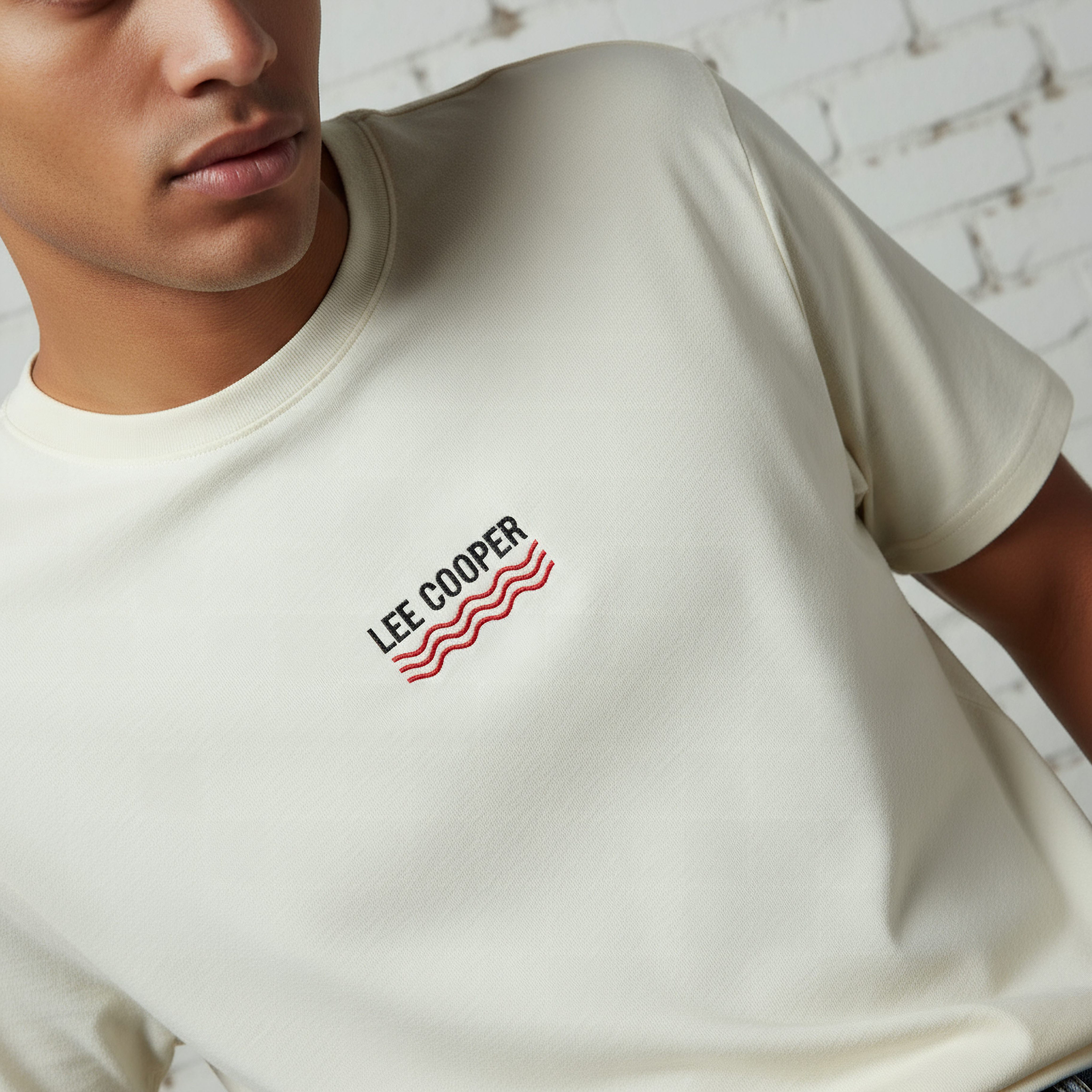 Lee Cooper Men Regular Fit Crew Neck Short Sleeves Logo Embroidered T-shirt-men-clothing-tshirtsandpolos-tshirts-image-4