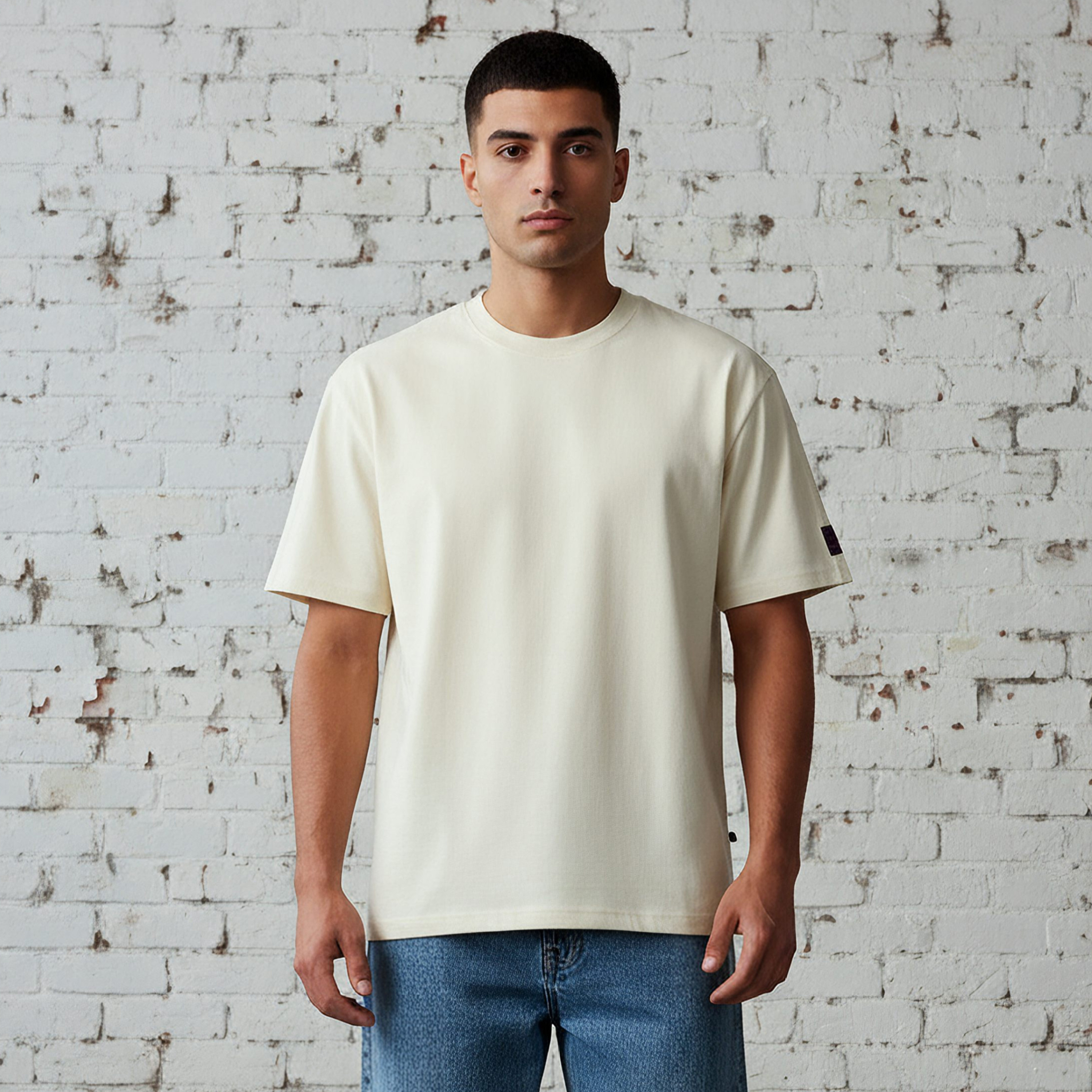 تيشيرت بياقة ضيقة وأكمام قصيرة وطبعات للرجال من لي كوبر-men-clothing-tshirtsandpolos-tshirts-image-1