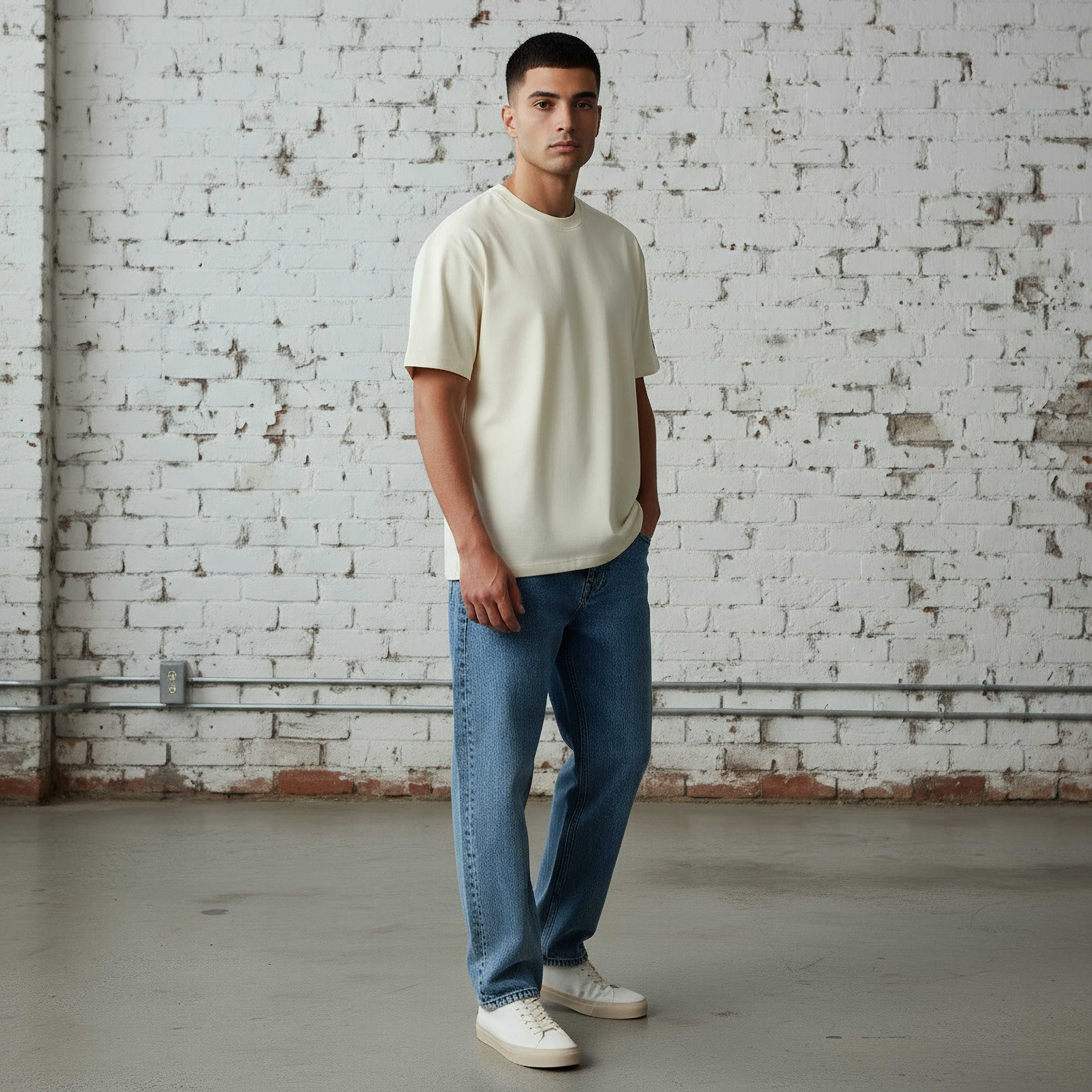 تيشيرت بياقة ضيقة وأكمام قصيرة وطبعات للرجال من لي كوبر-men-clothing-tshirtsandpolos-tshirts-image-2