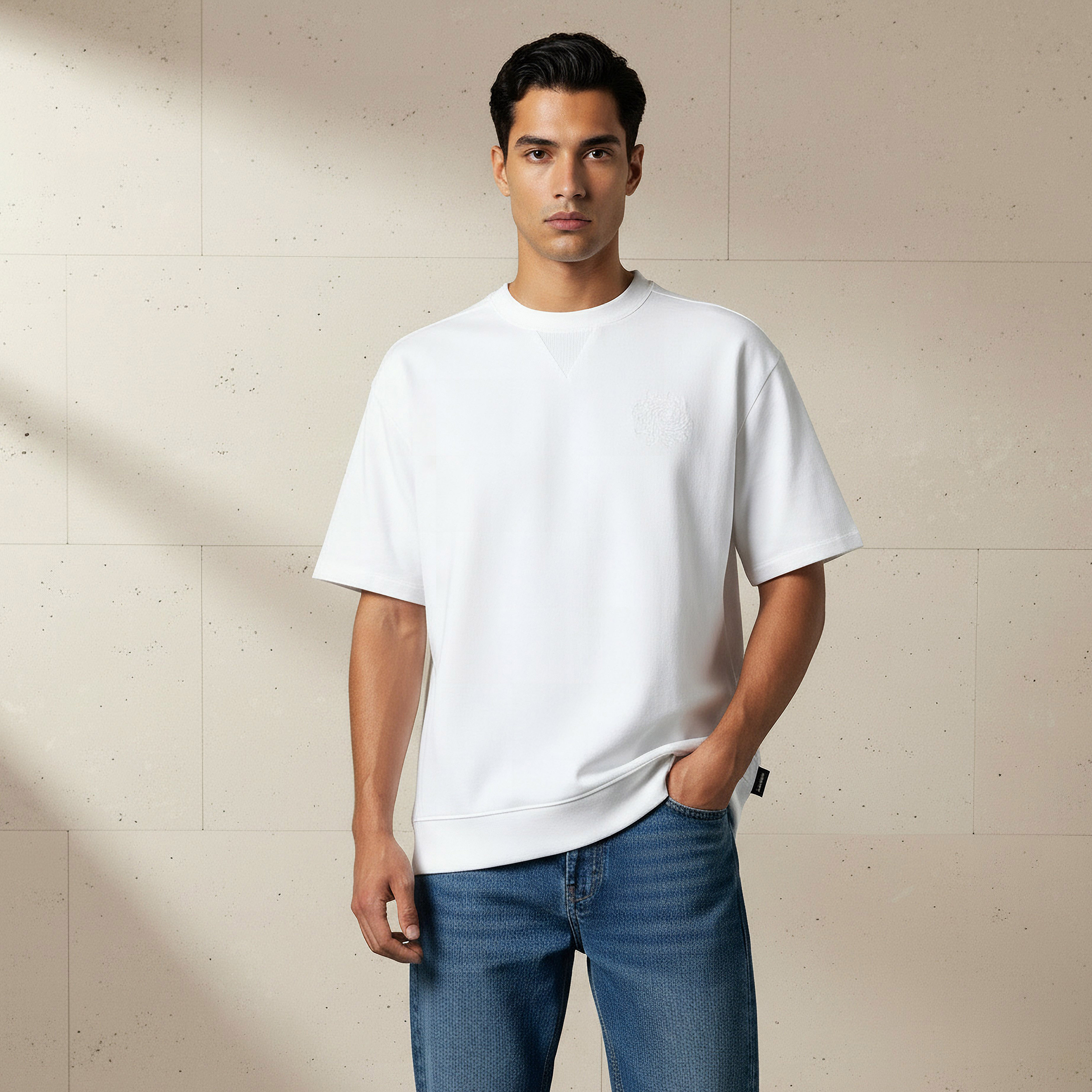 Lee Cooper Men Regular Fit Crew Neck Short Sleeves Embroidered T-shirt-men-clothing-tshirtsandpolos-tshirts-image-1