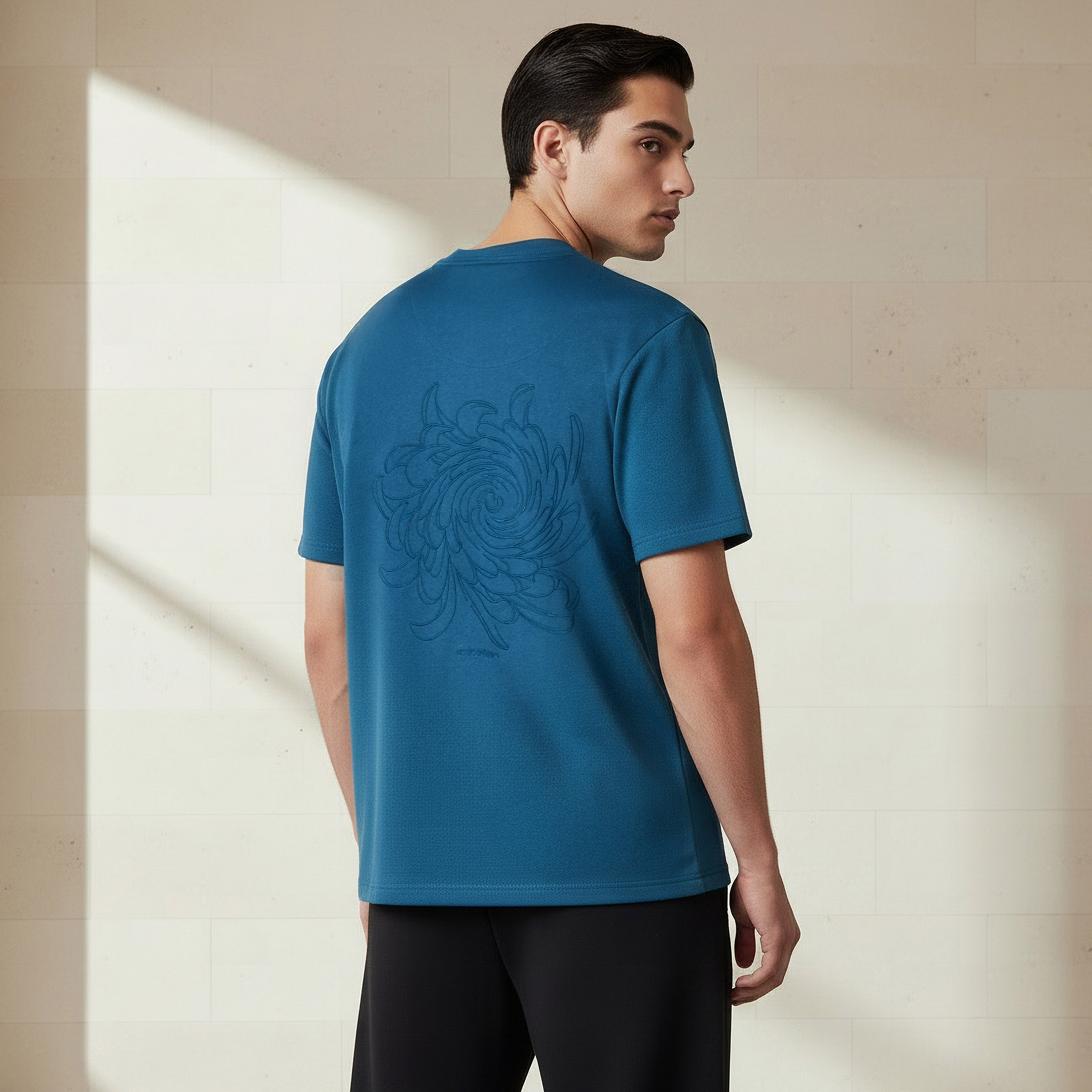 Lee Cooper Men Regular Fit Crew Neck Short Sleeves Embroidered T-shirt-men-clothing-tshirtsandpolos-tshirts-image-3