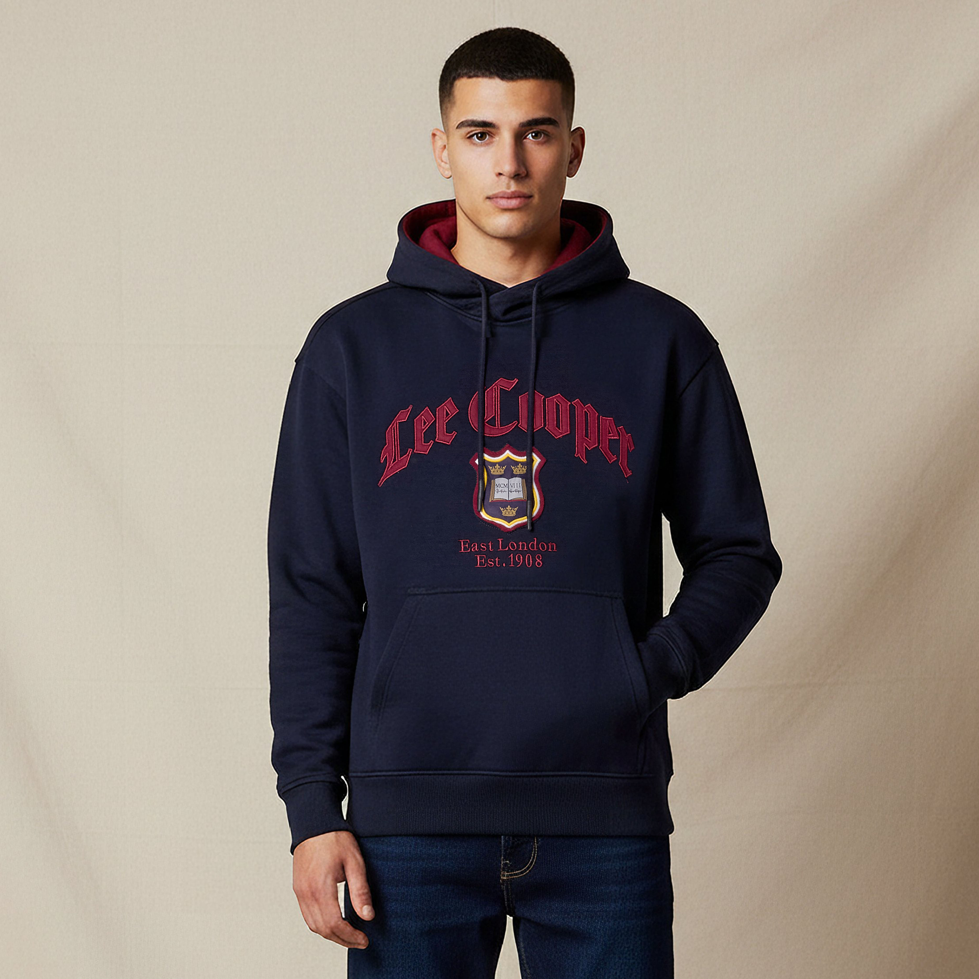Lee Cooper Men Embroidered Hoodie-men-winterwear-hoodiesandsweatshirts-image-1
