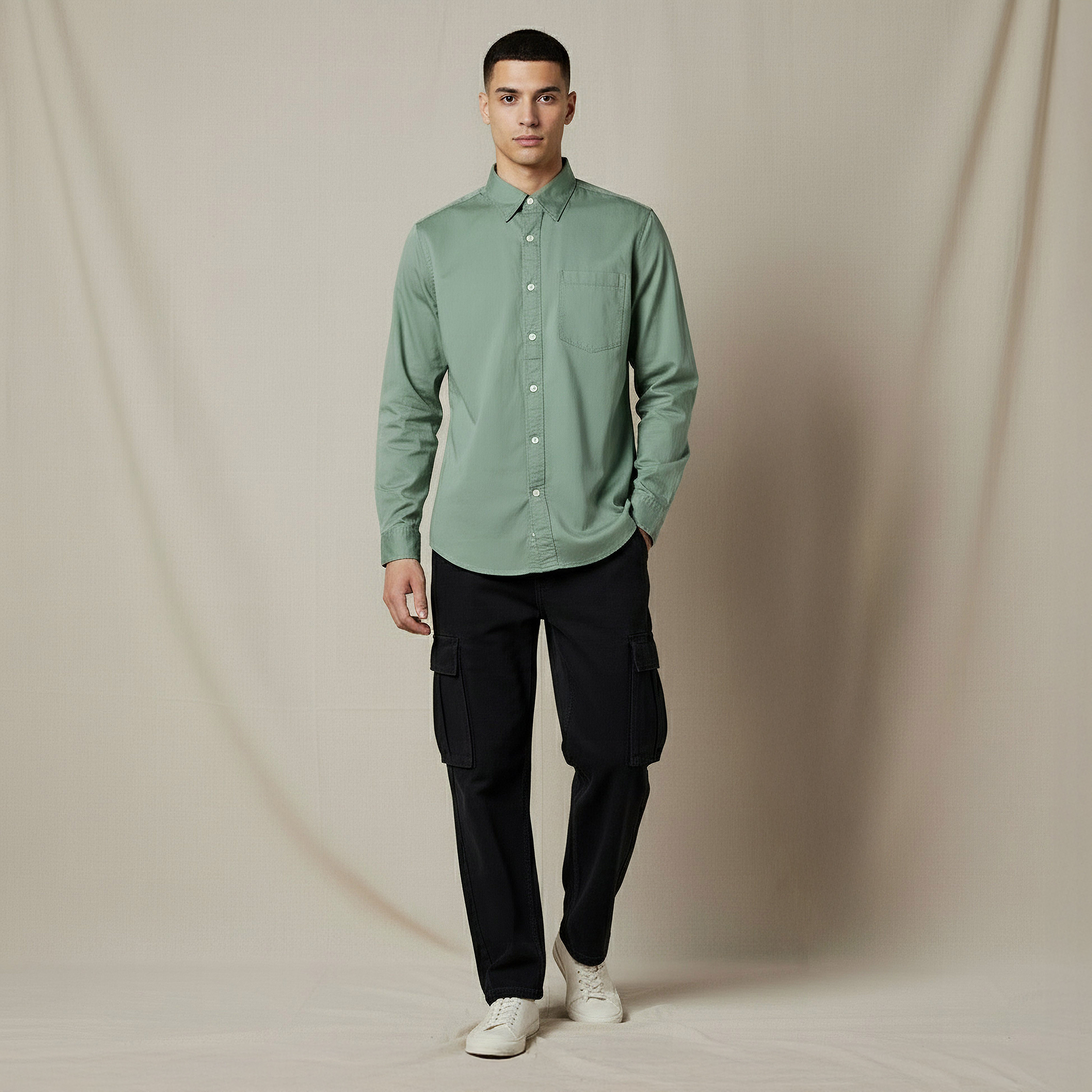 قميص رجالي بأكمام طويلة وقصة عادية من لي كوبر-men-clothing-shirts-image-5