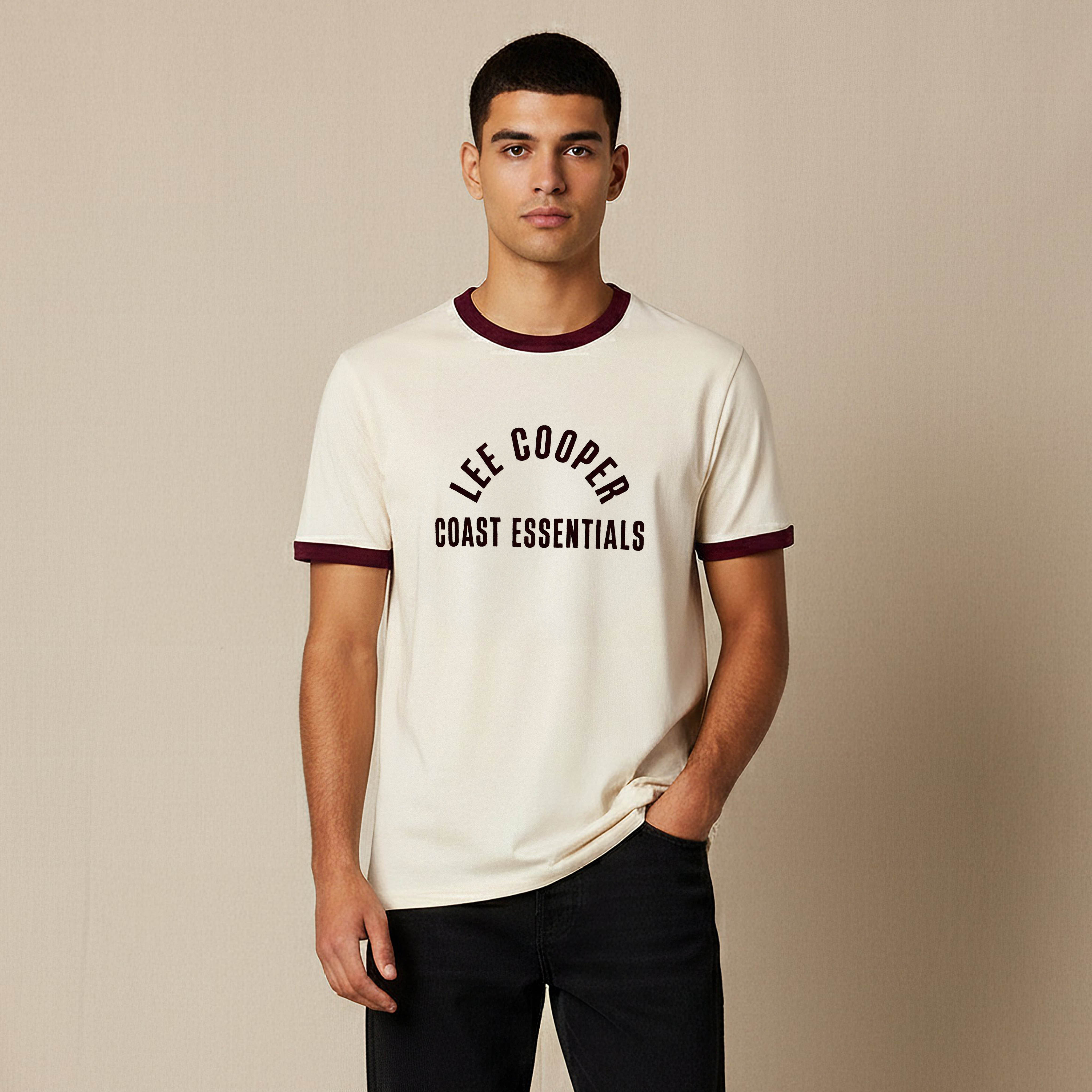 Lee Cooper Men Regular Fit Crew Neck Short Sleeve Logo Print T-shirt-men-clothing-tshirtsandpolos-tshirts-image-1