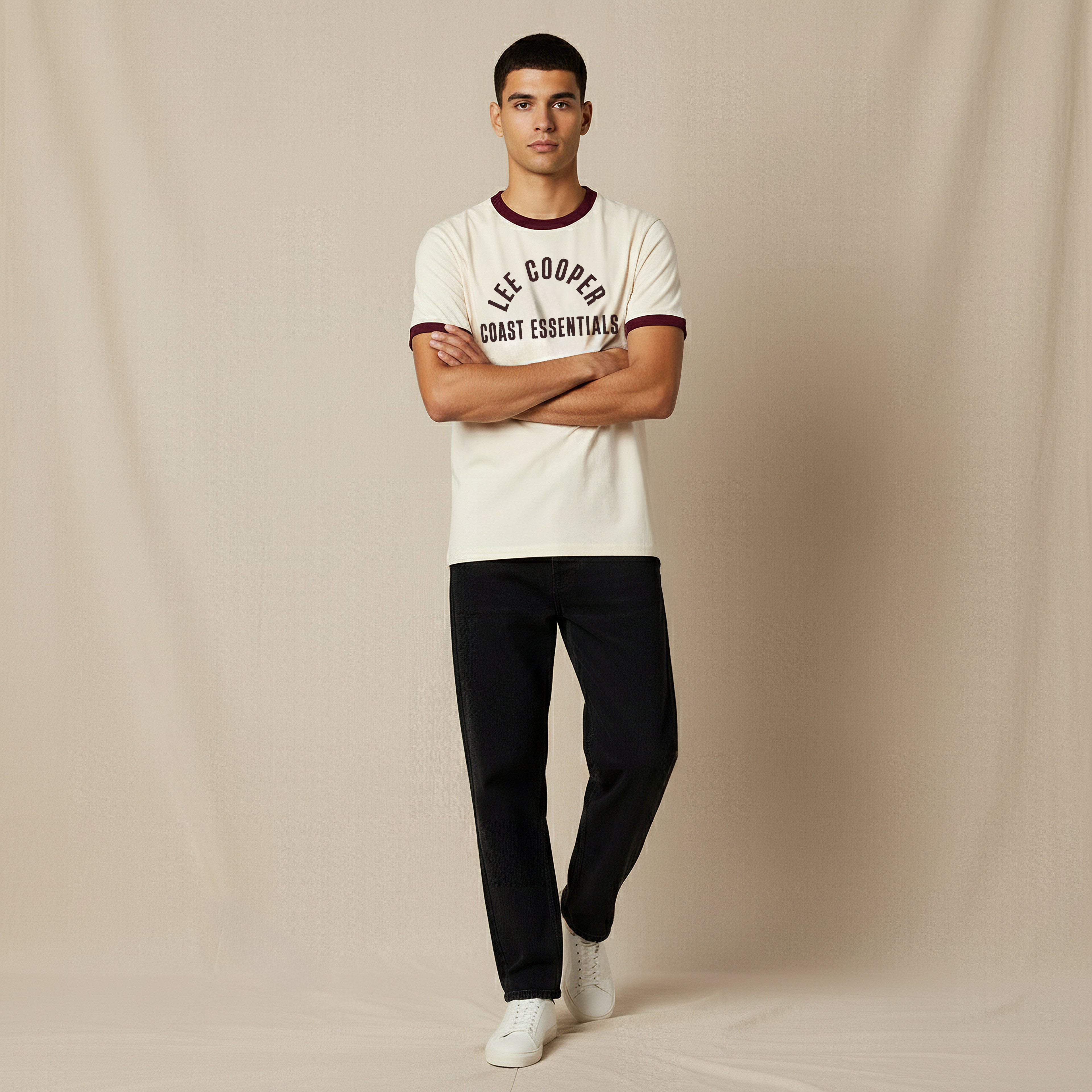 Lee Cooper Men Regular Fit Crew Neck Short Sleeve Logo Print T-shirt-men-clothing-tshirtsandpolos-tshirts-image-2
