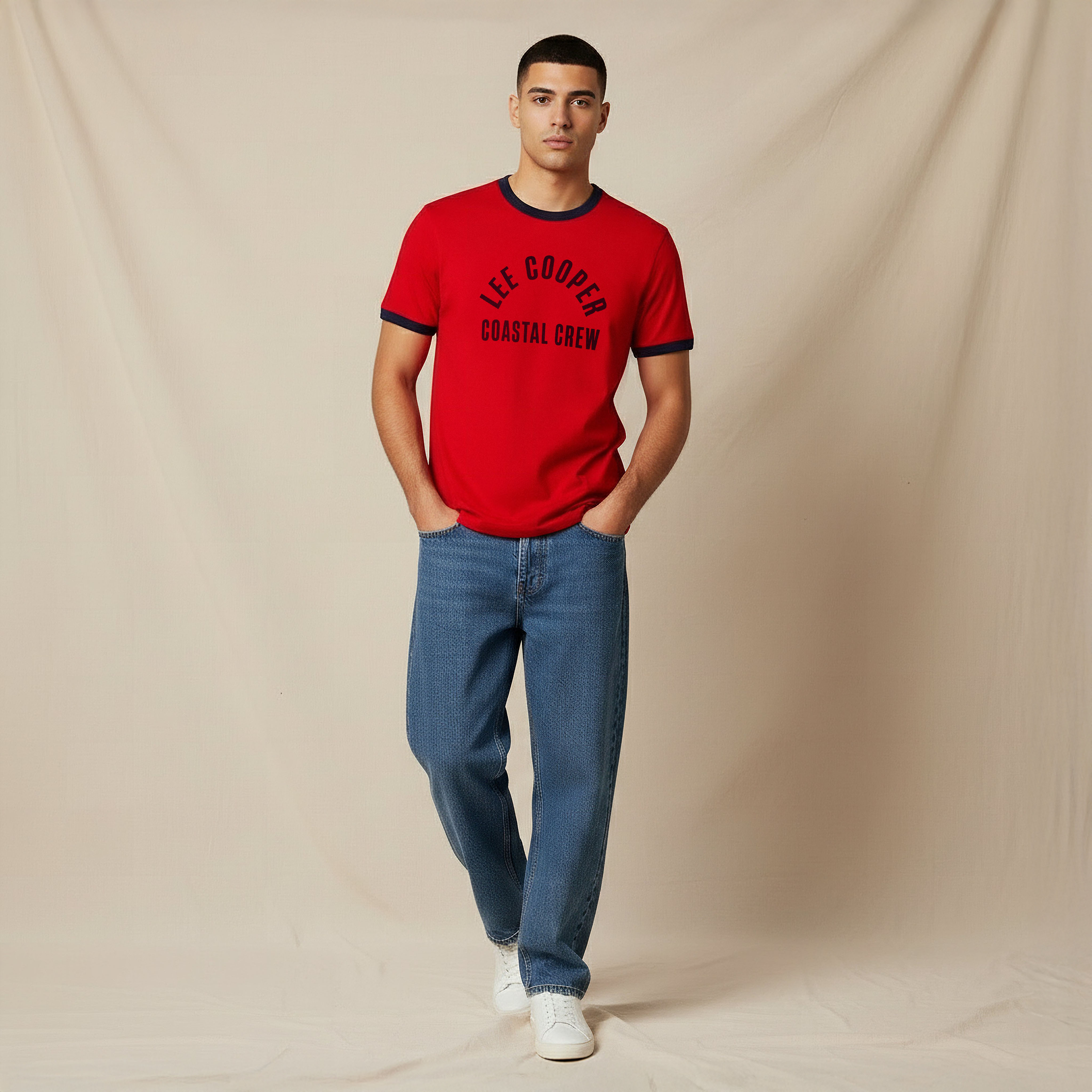 Lee Cooper Men Regular Fit Crew Neck Short Sleeve Logo Print T-shirt-men-clothing-tshirtsandpolos-tshirts-image-2