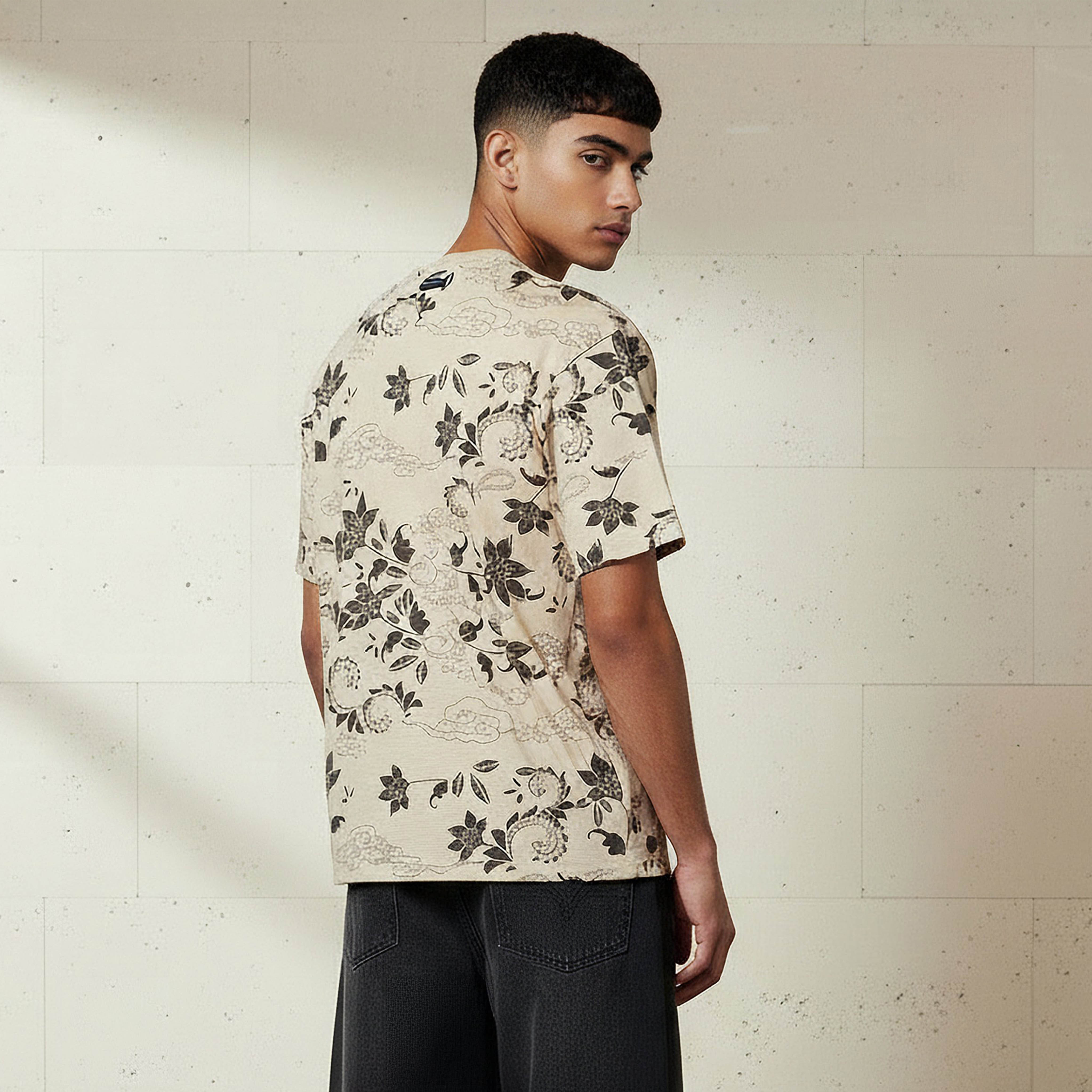 Lee Cooper Men Regular Fit Short Sleeves Floral Print T-shirt-men-clothing-tshirtsandpolos-tshirts-image-3